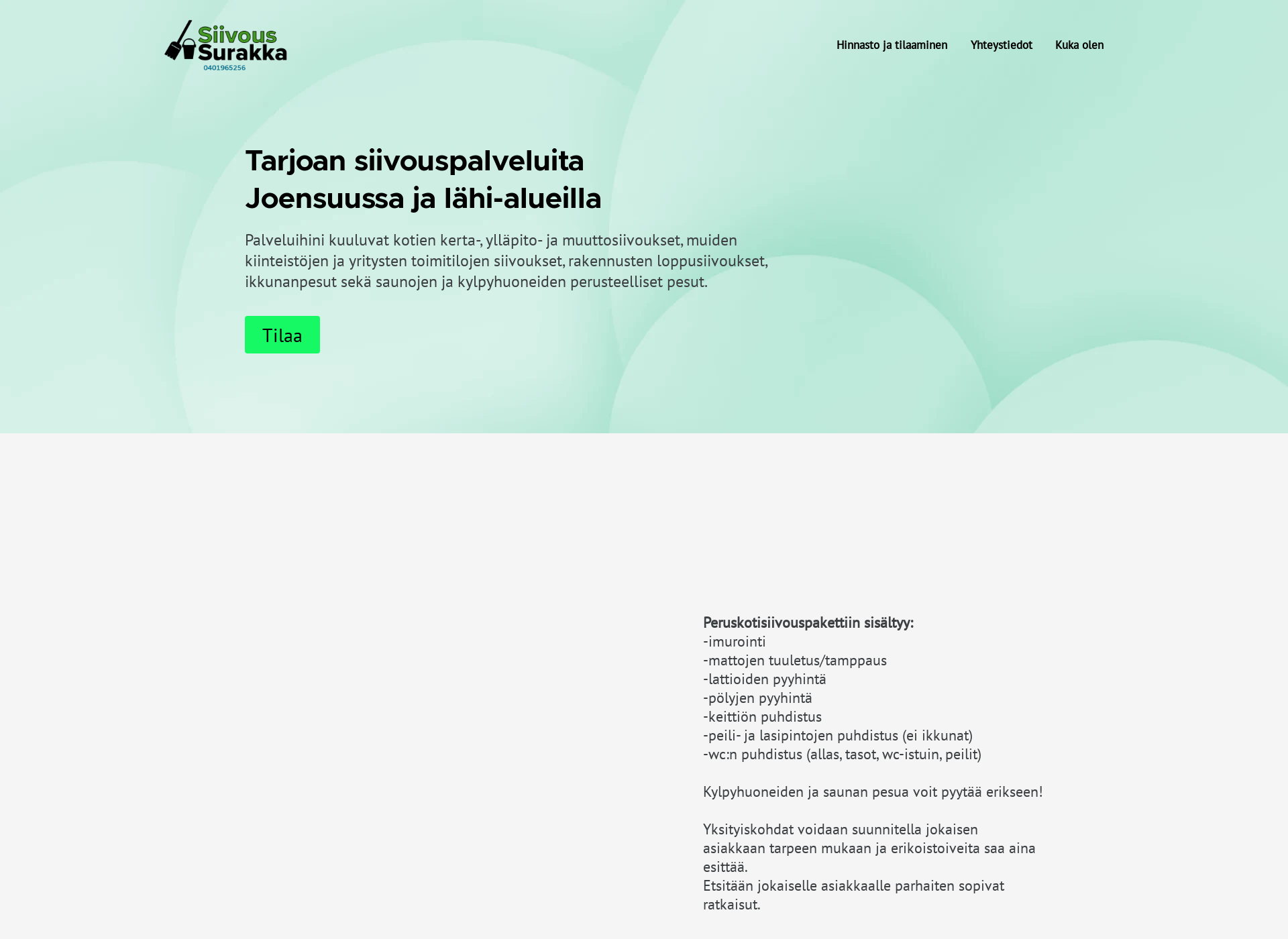 Screenshot for siivoussurakka.fi