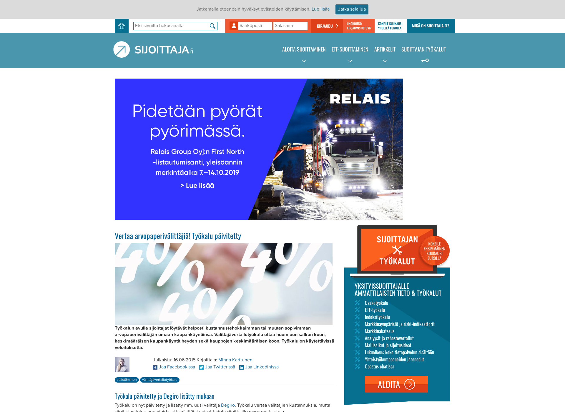 Skärmdump för sijoittajaplatinum.fi