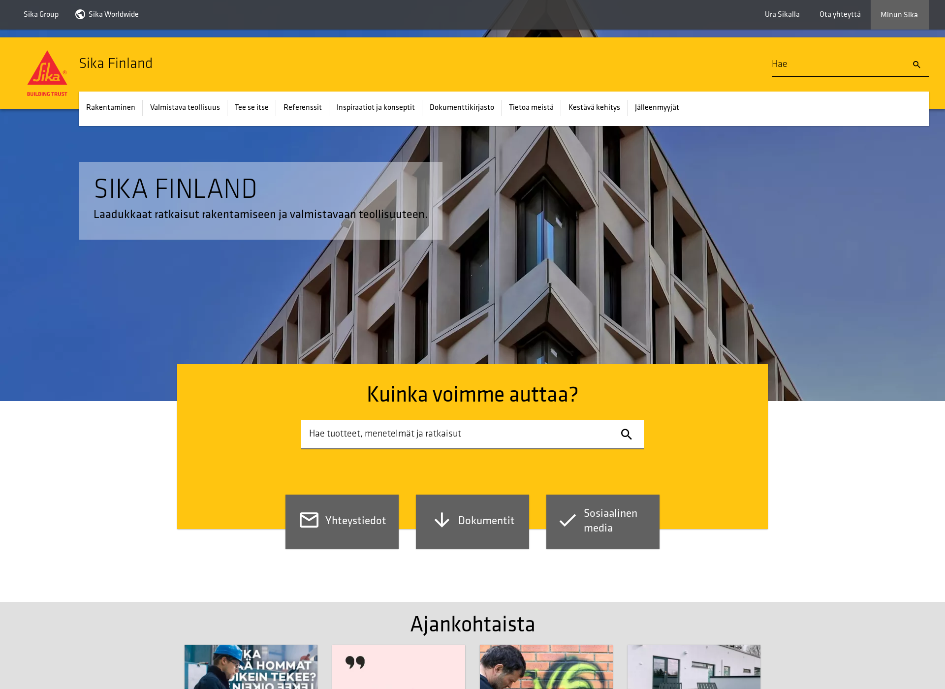 Screenshot for sika.fi