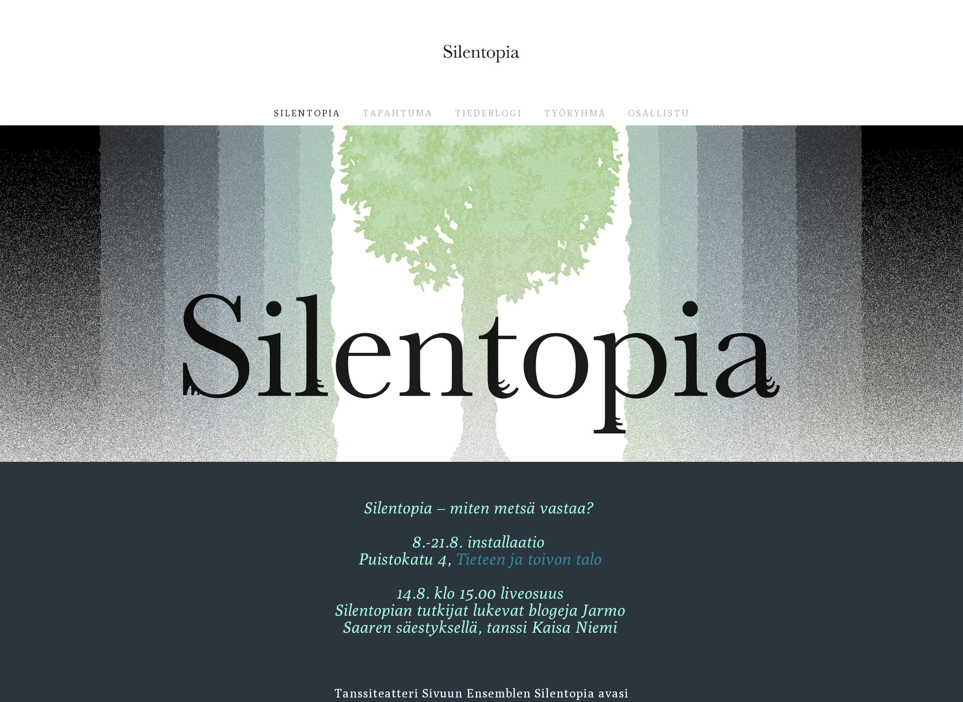 Skärmdump för silentopia.fi