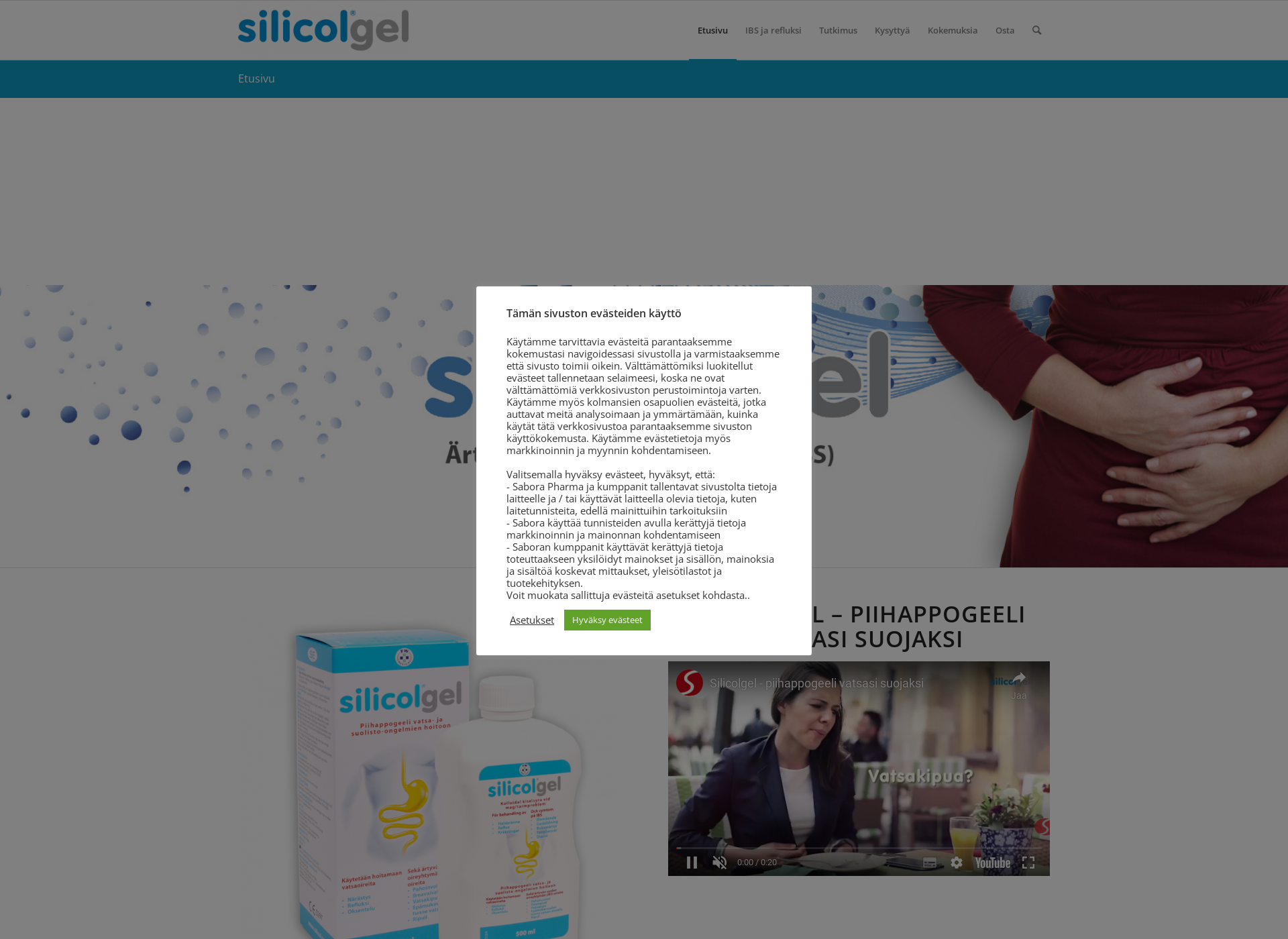 Skärmdump för silicolgel.fi