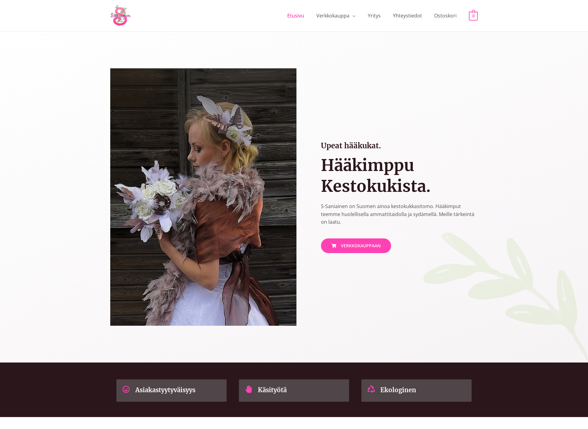 Skärmdump för silkkikukkia.fi