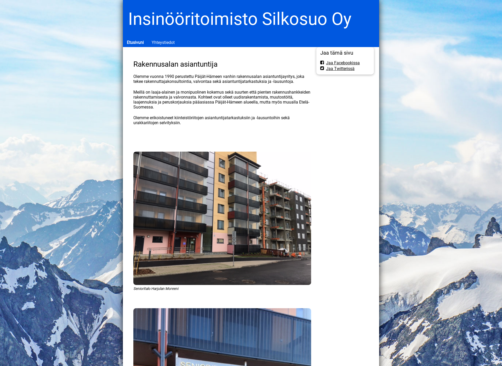 Skärmdump för silkosuo.fi