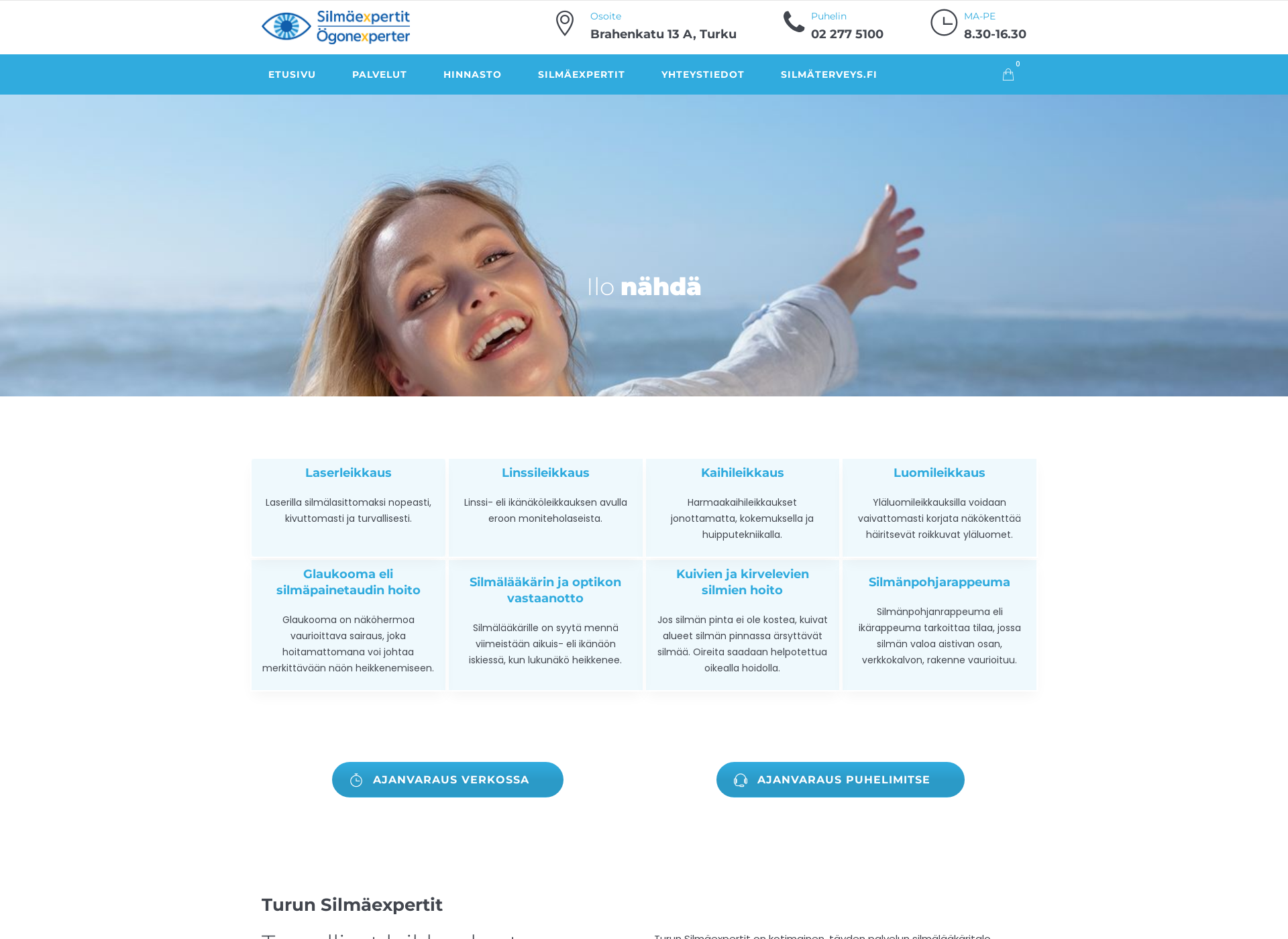 Skärmdump för silmaexpertit.fi