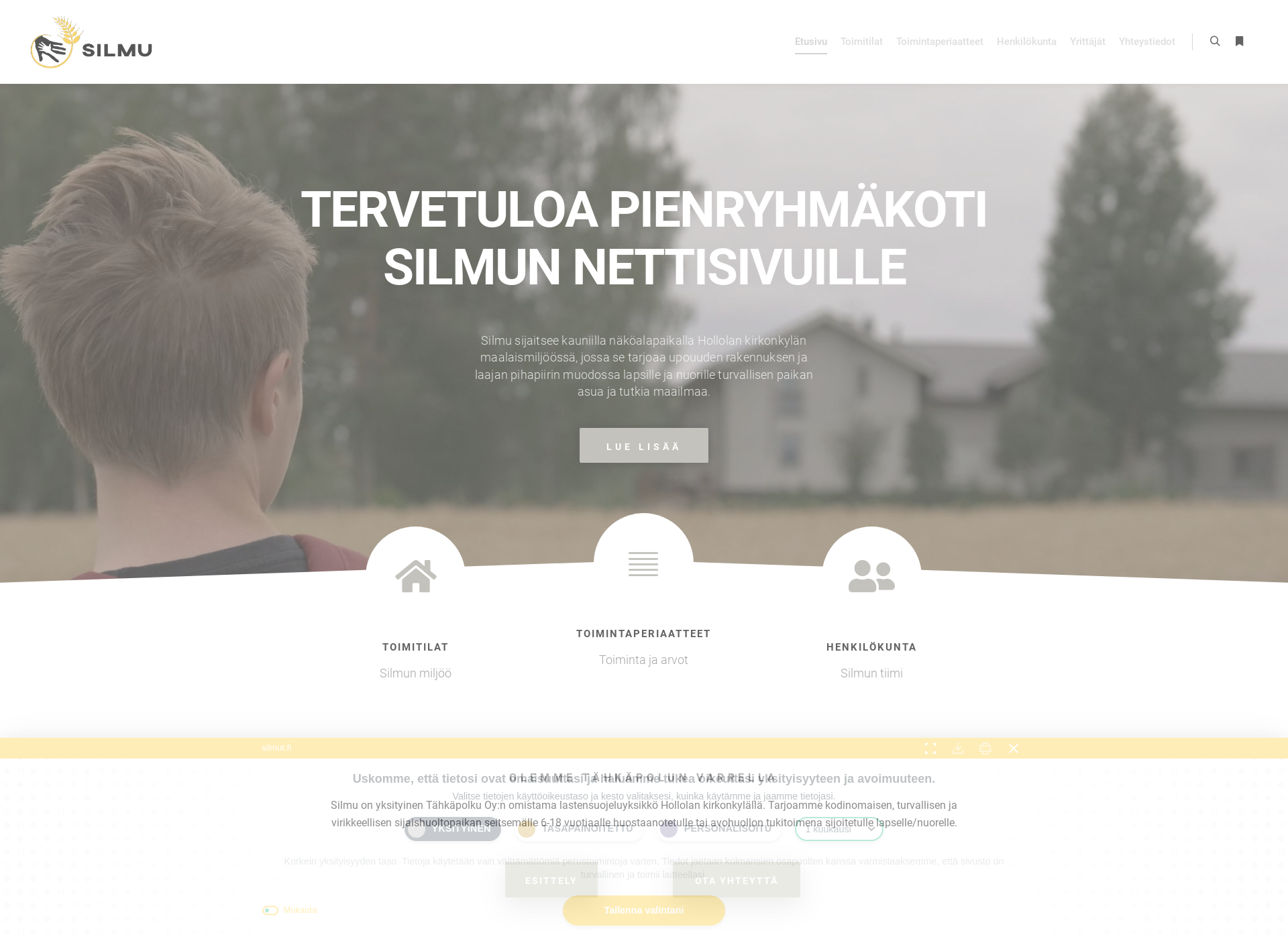 Skärmdump för silmut.fi