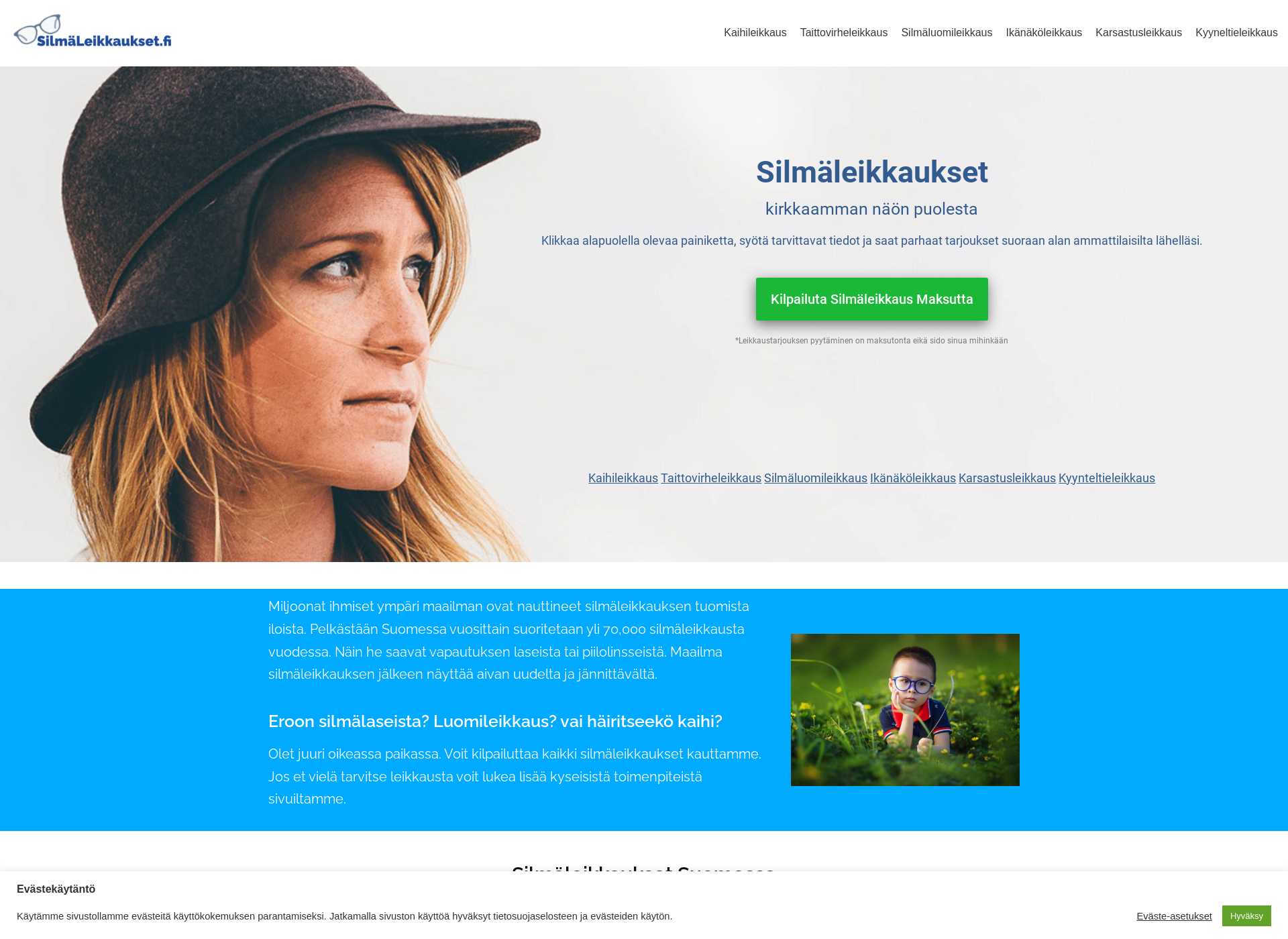 Screenshot for silmäleikkaukset.fi