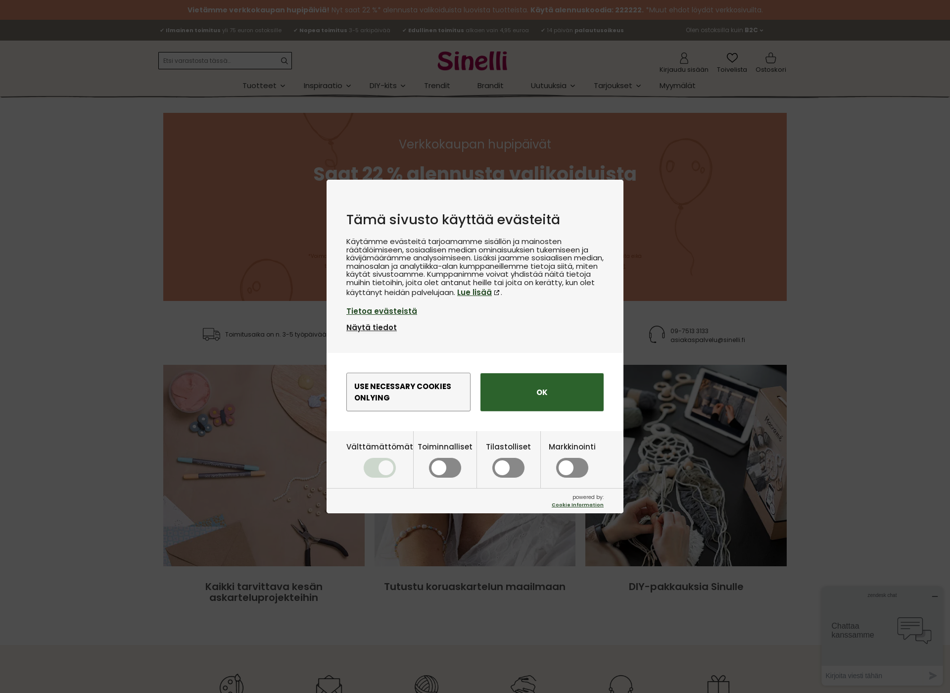 Screenshot for sinelli.fi