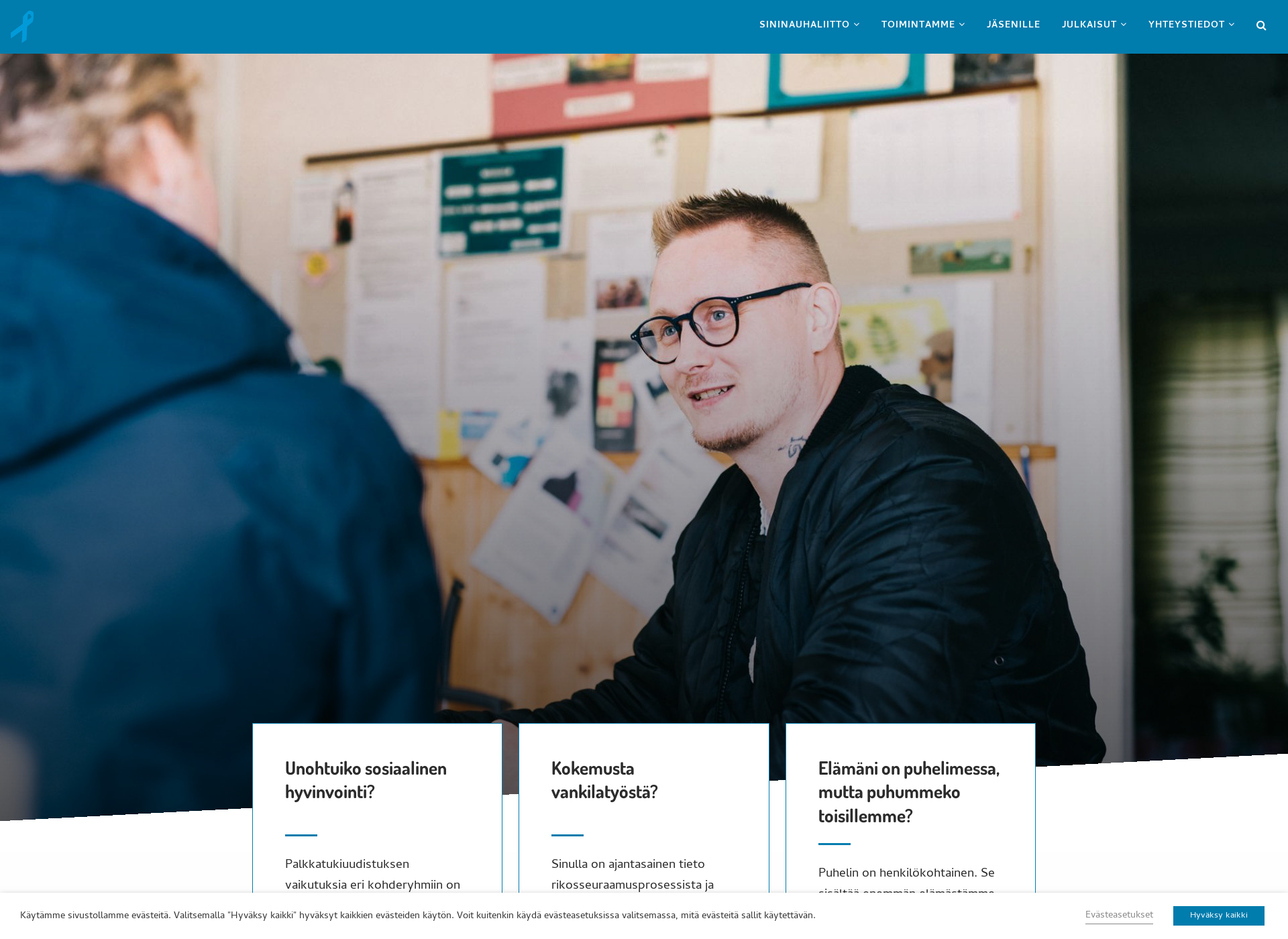 Screenshot for sininauhaliitto.fi