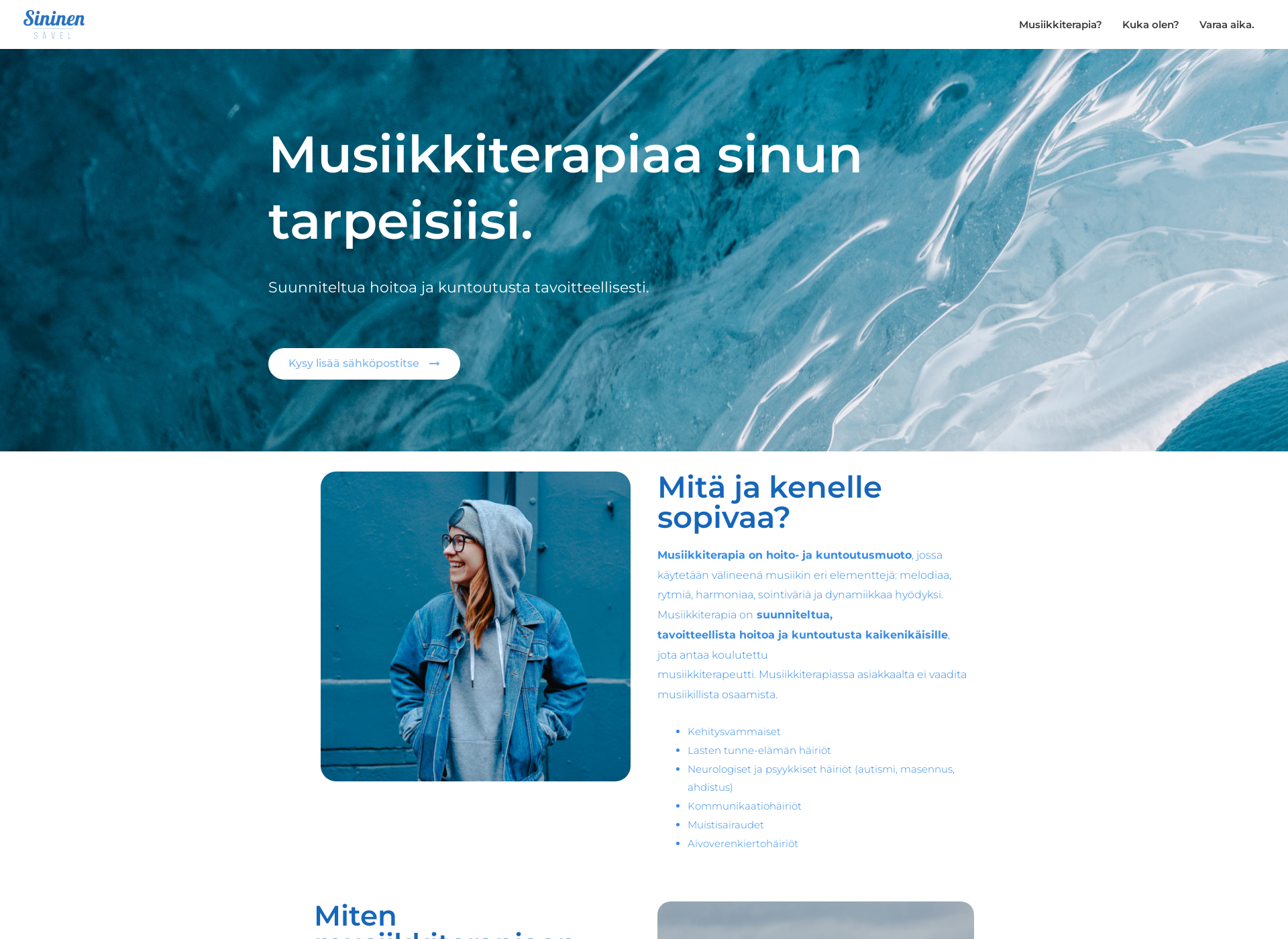 Skärmdump för sininensävel.fi