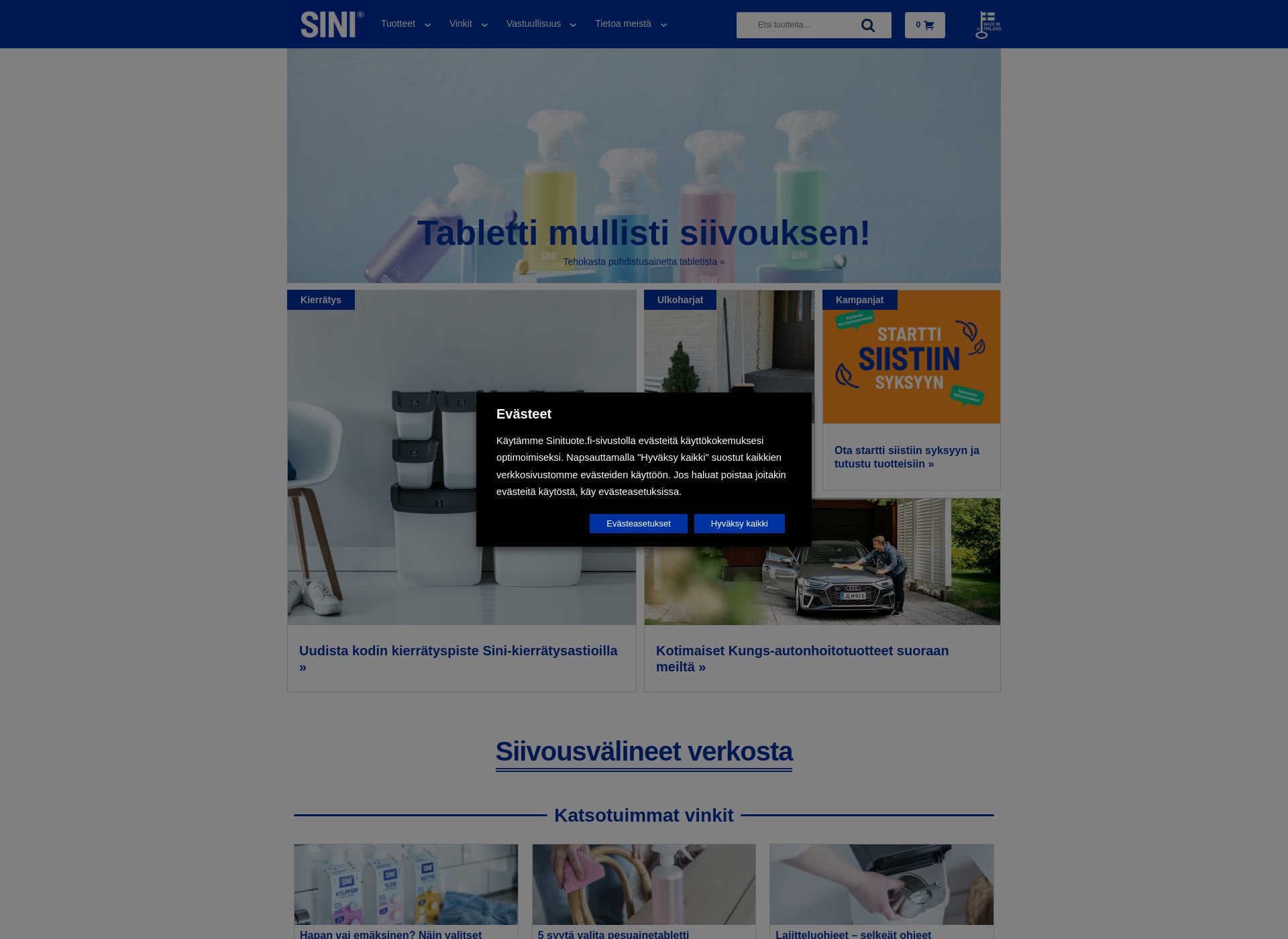 Screenshot for sininetkauppa.fi