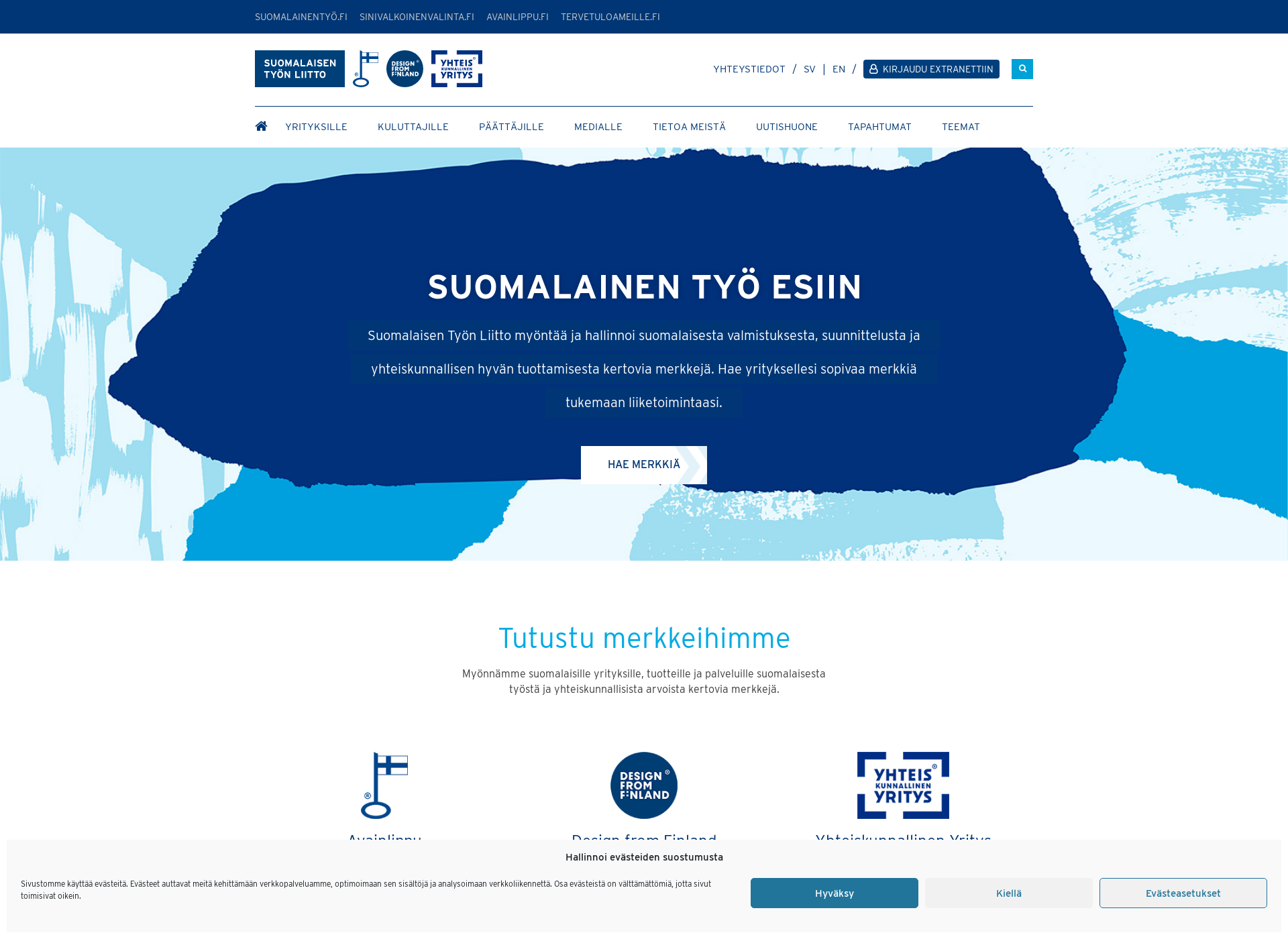 Skärmdump för sinivalkoinenjalanjälki.fi