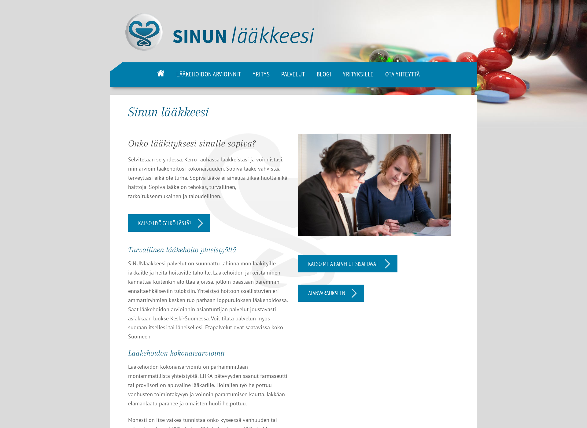 Screenshot for sinunlaakkeesi.fi