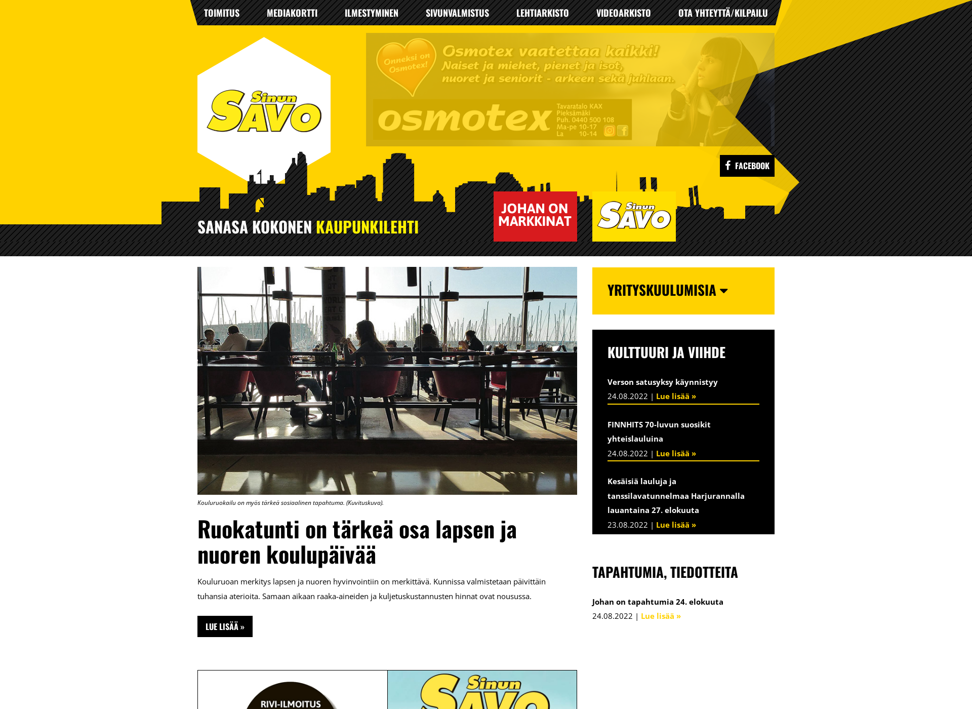 Skärmdump för sinunsavo.fi