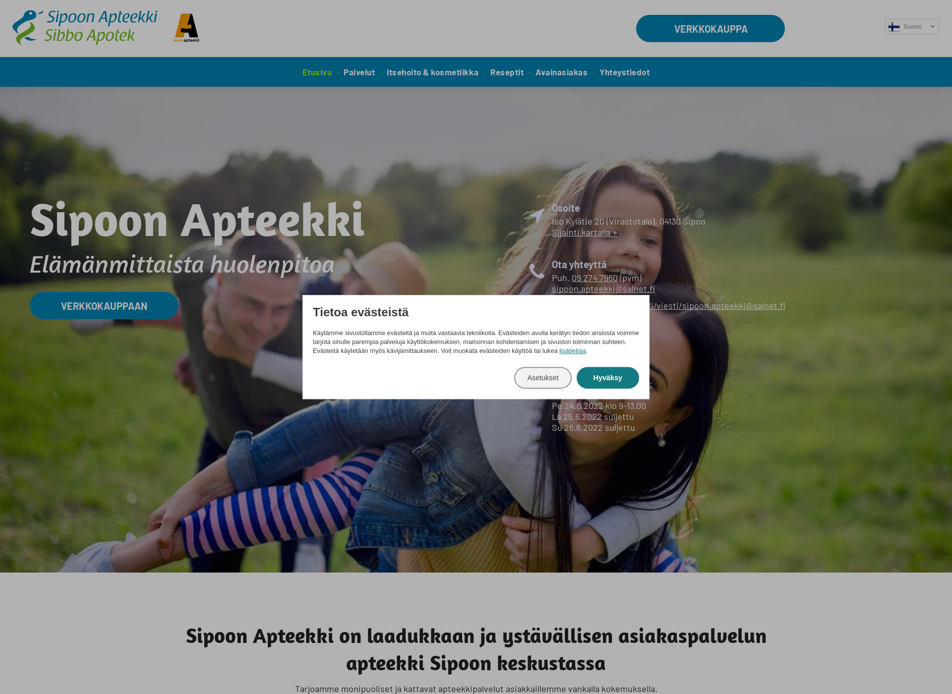 Screenshot for sipoonapteekki.fi