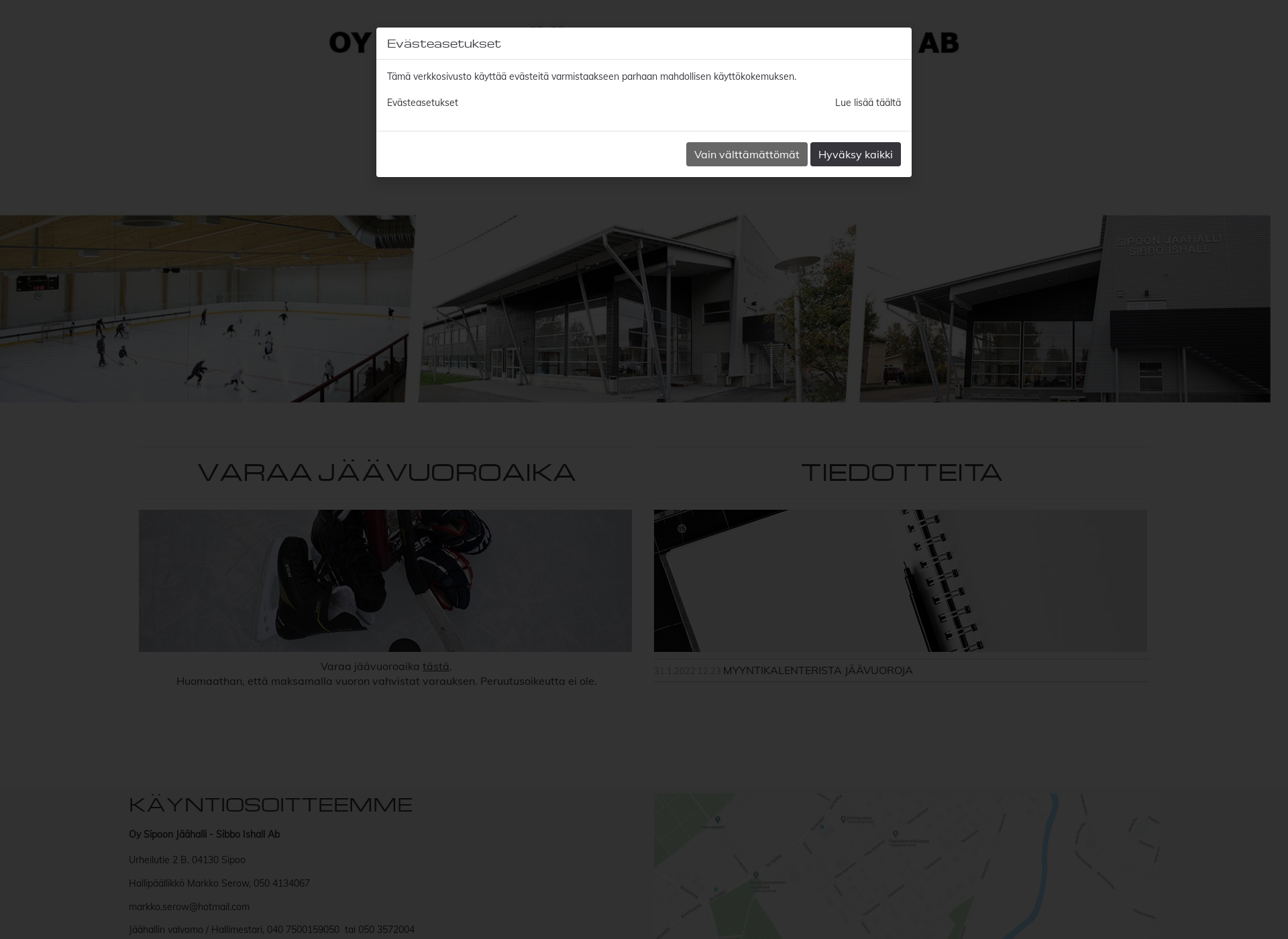 Screenshot for sipoonjaahalli.fi