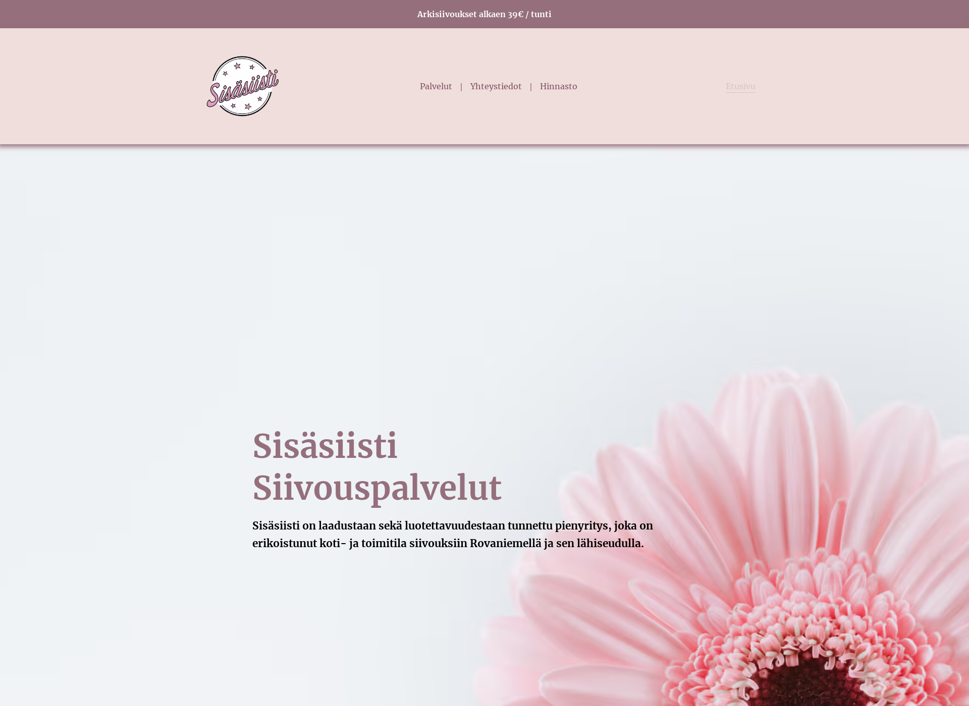 Skärmdump för sisasiisti.fi