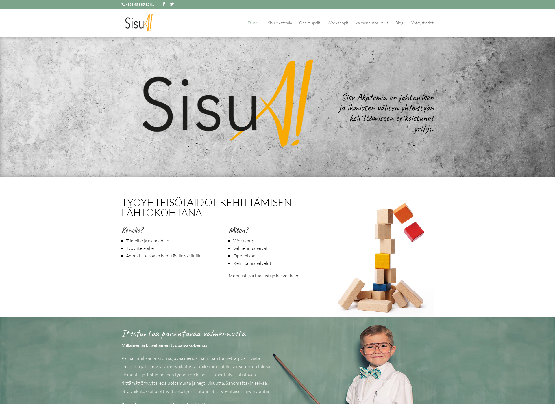 Skärmdump för sisuacademy.fi