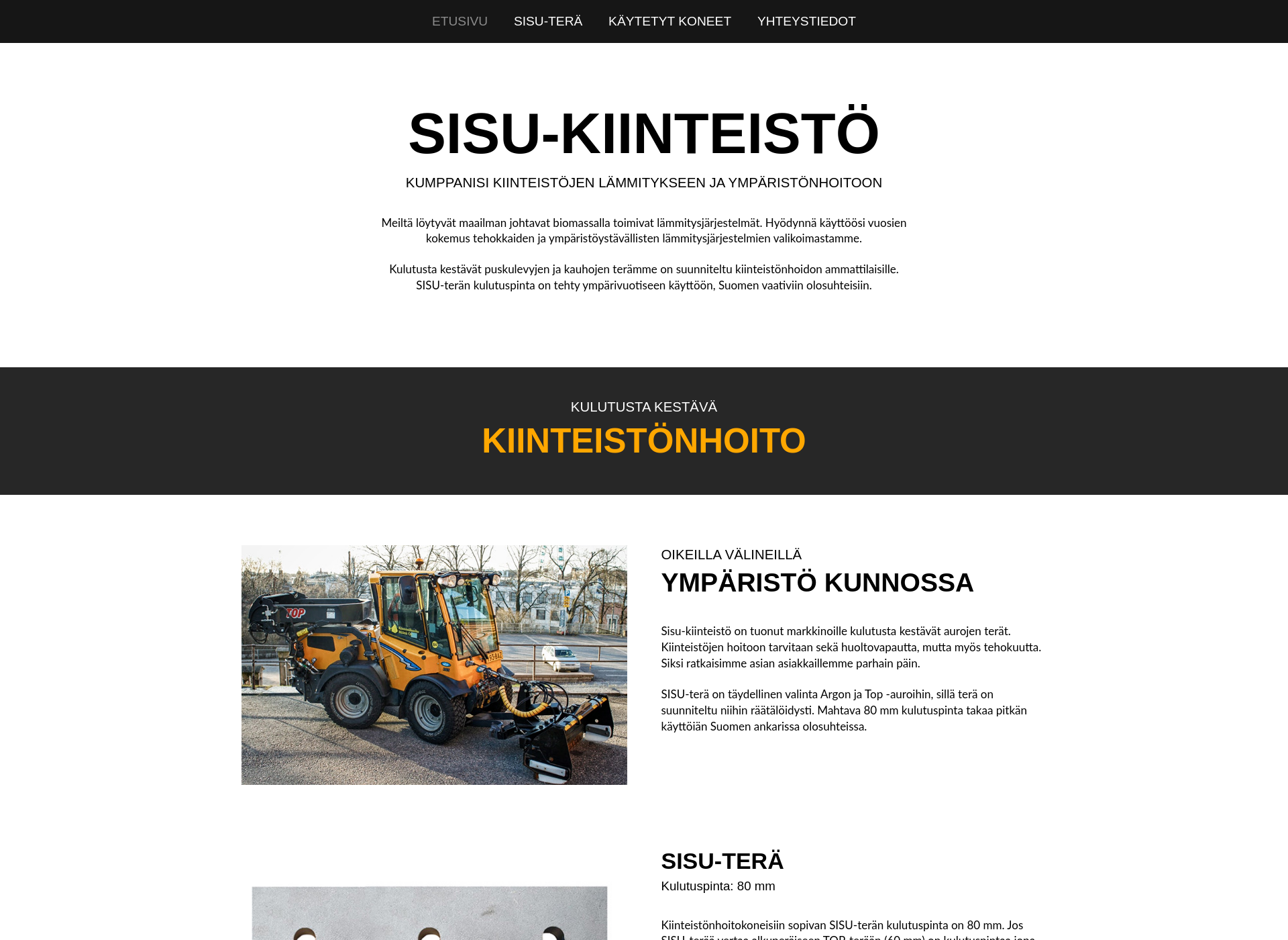 Skärmdump för sisukiinteisto.fi