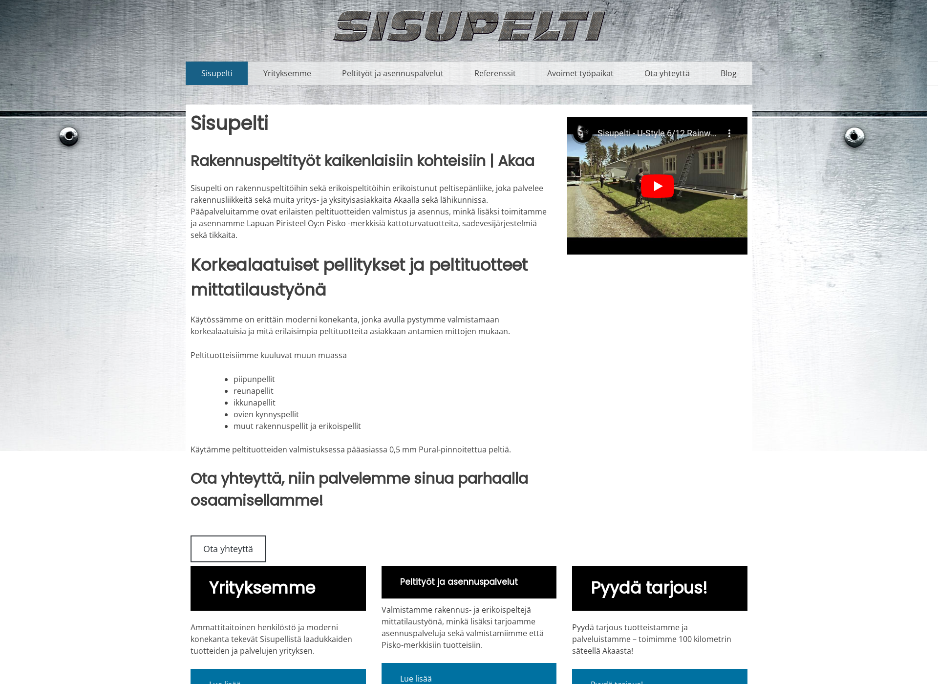 Skärmdump för sisupelti.fi