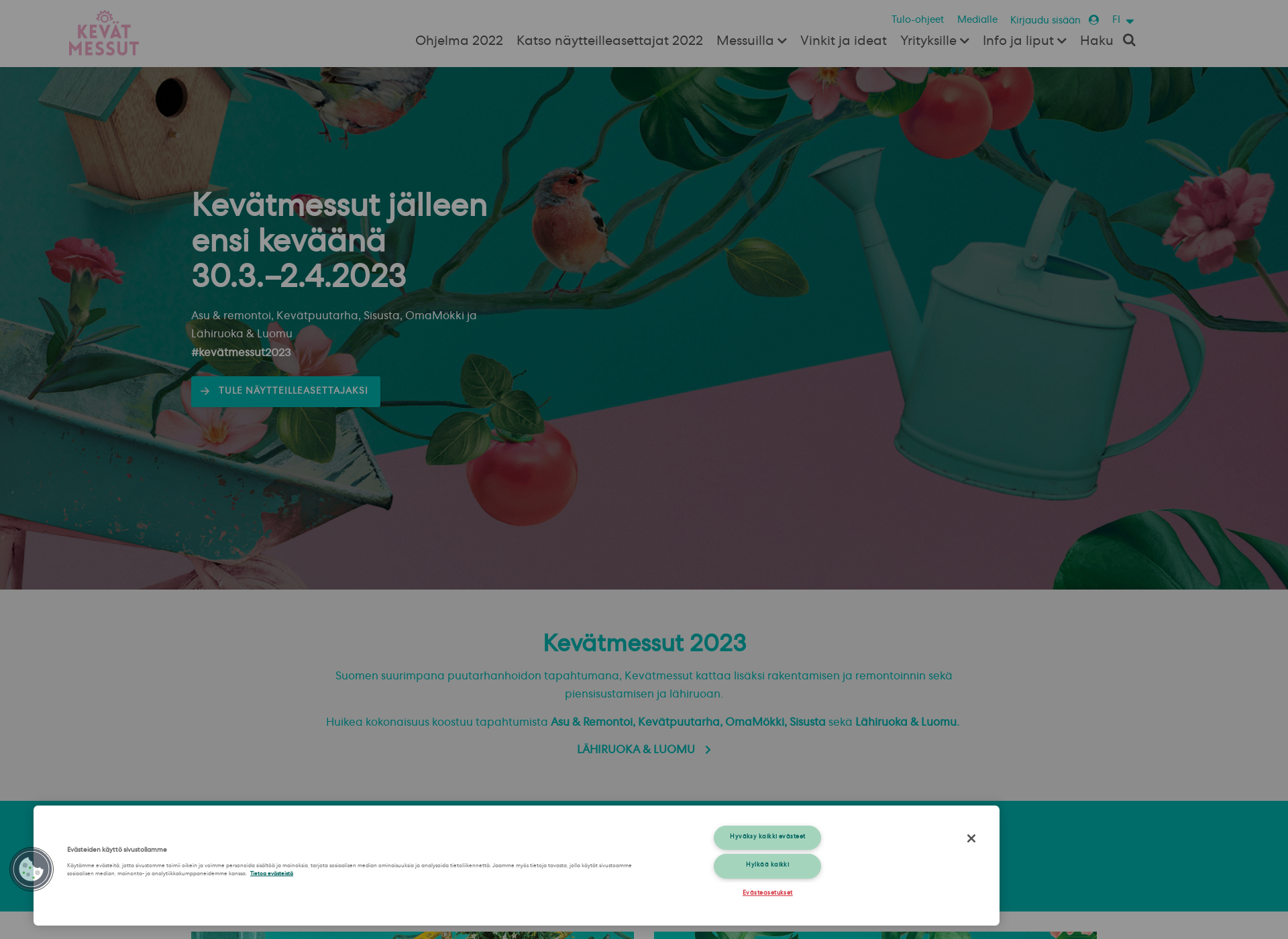 Skärmdump för sisustamessut.fi