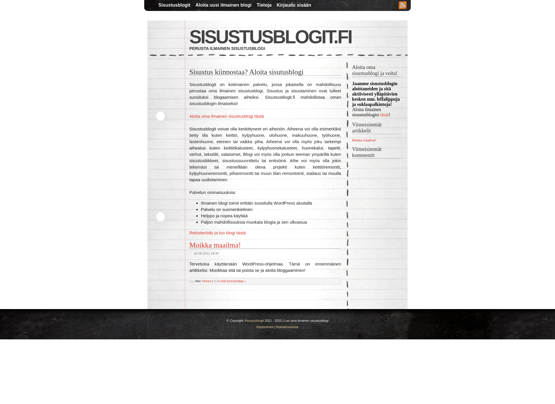 Screenshot for sisustusblogit.fi