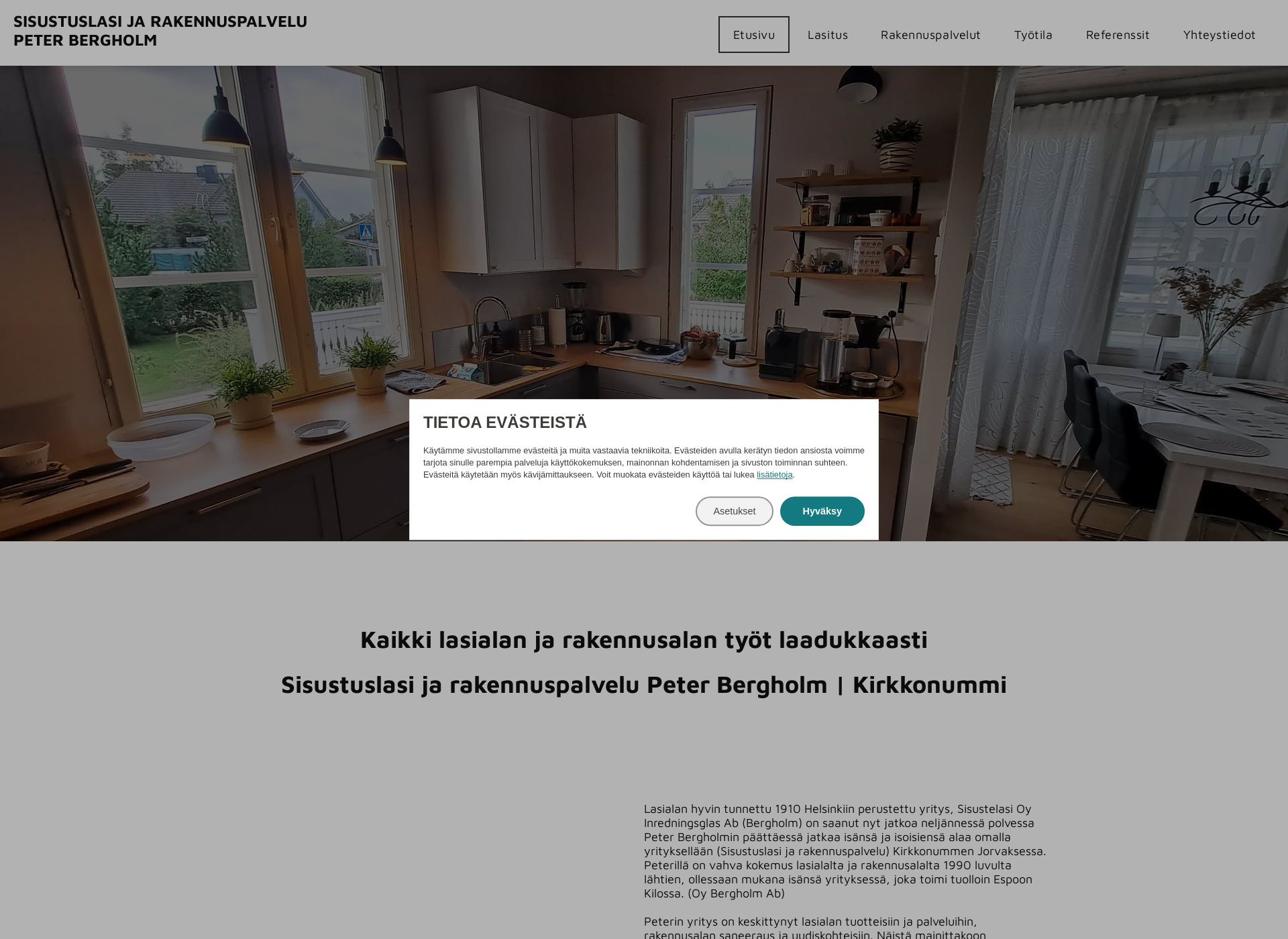 Screenshot for sisustuslasijarakennus.fi