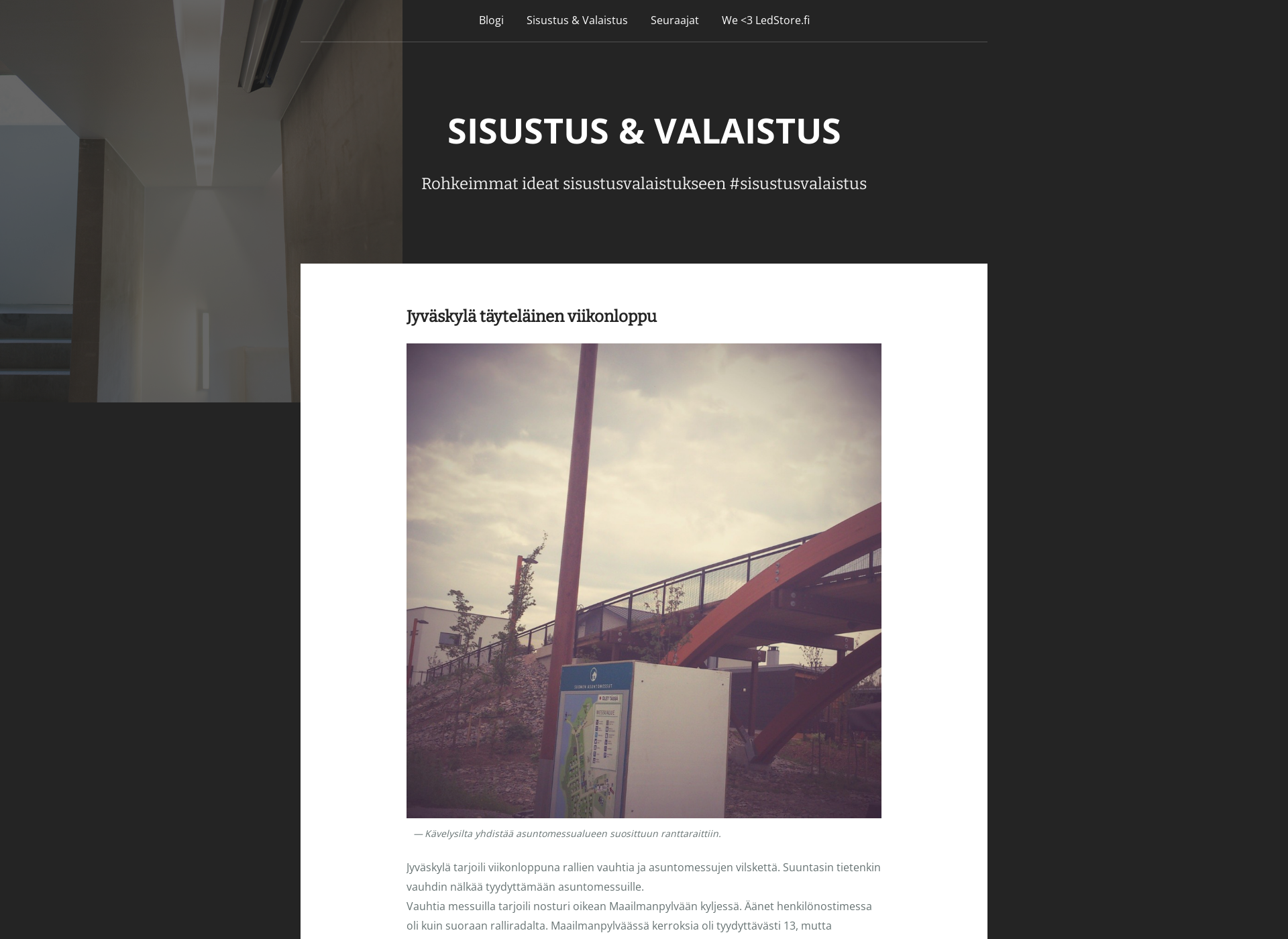 Skärmdump för sisustusvalaistus.fi