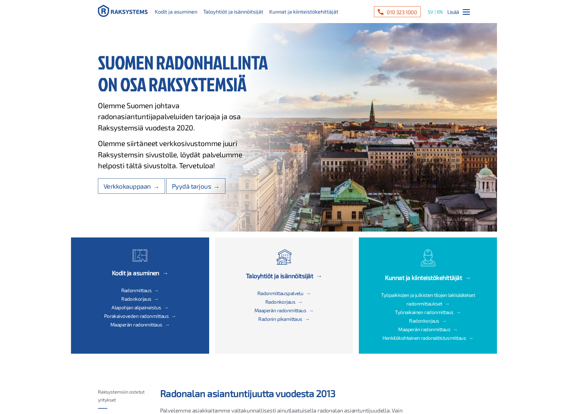Screenshot for sisäilmanradon.fi