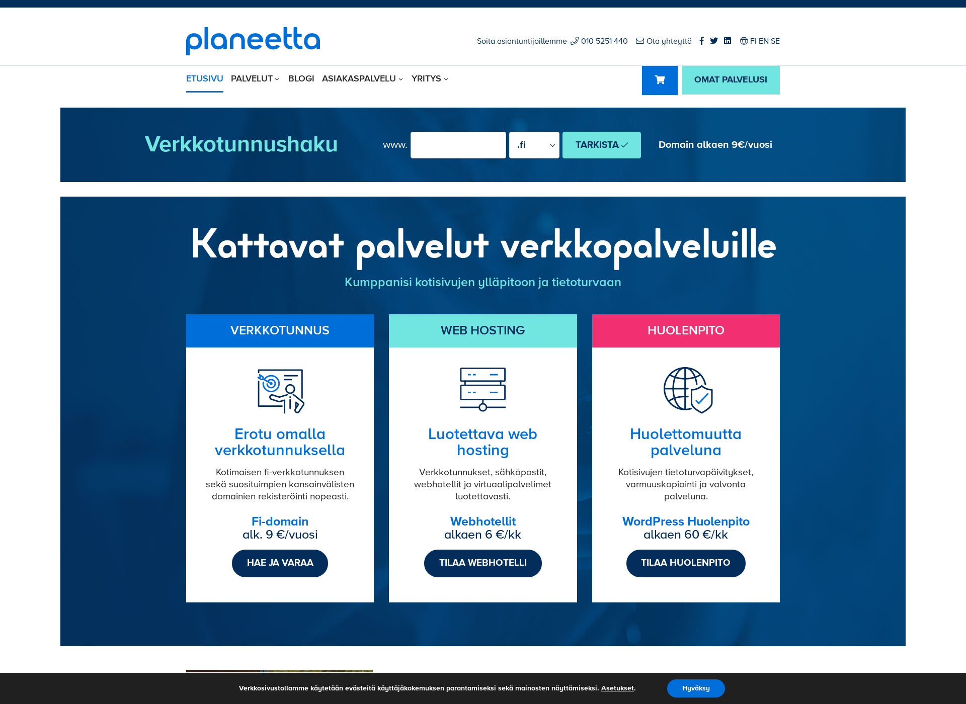 Skärmdump för siteupdate.fi