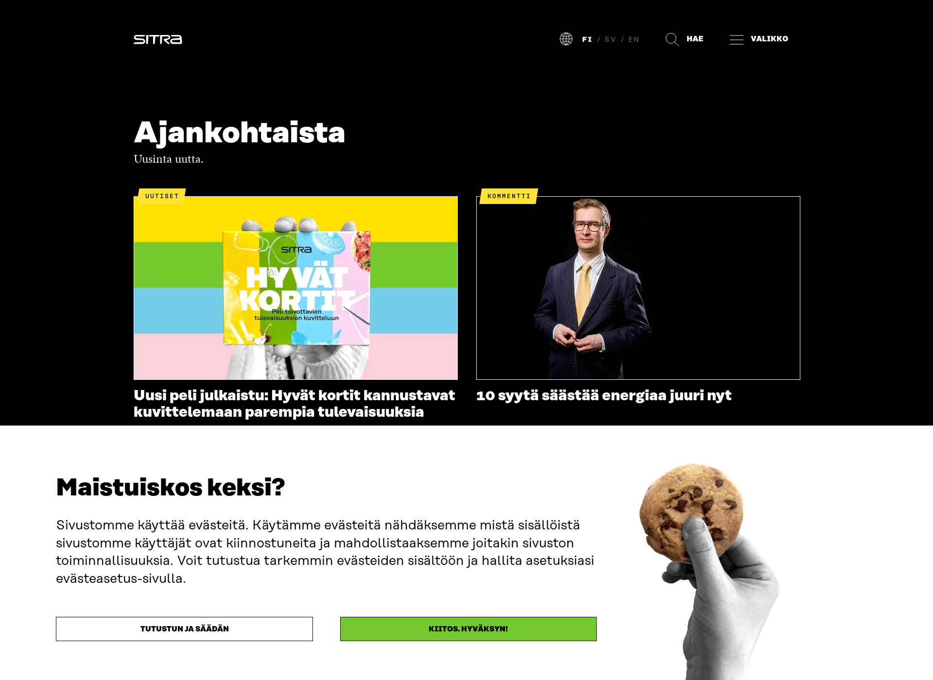 Screenshot for sitra.fi