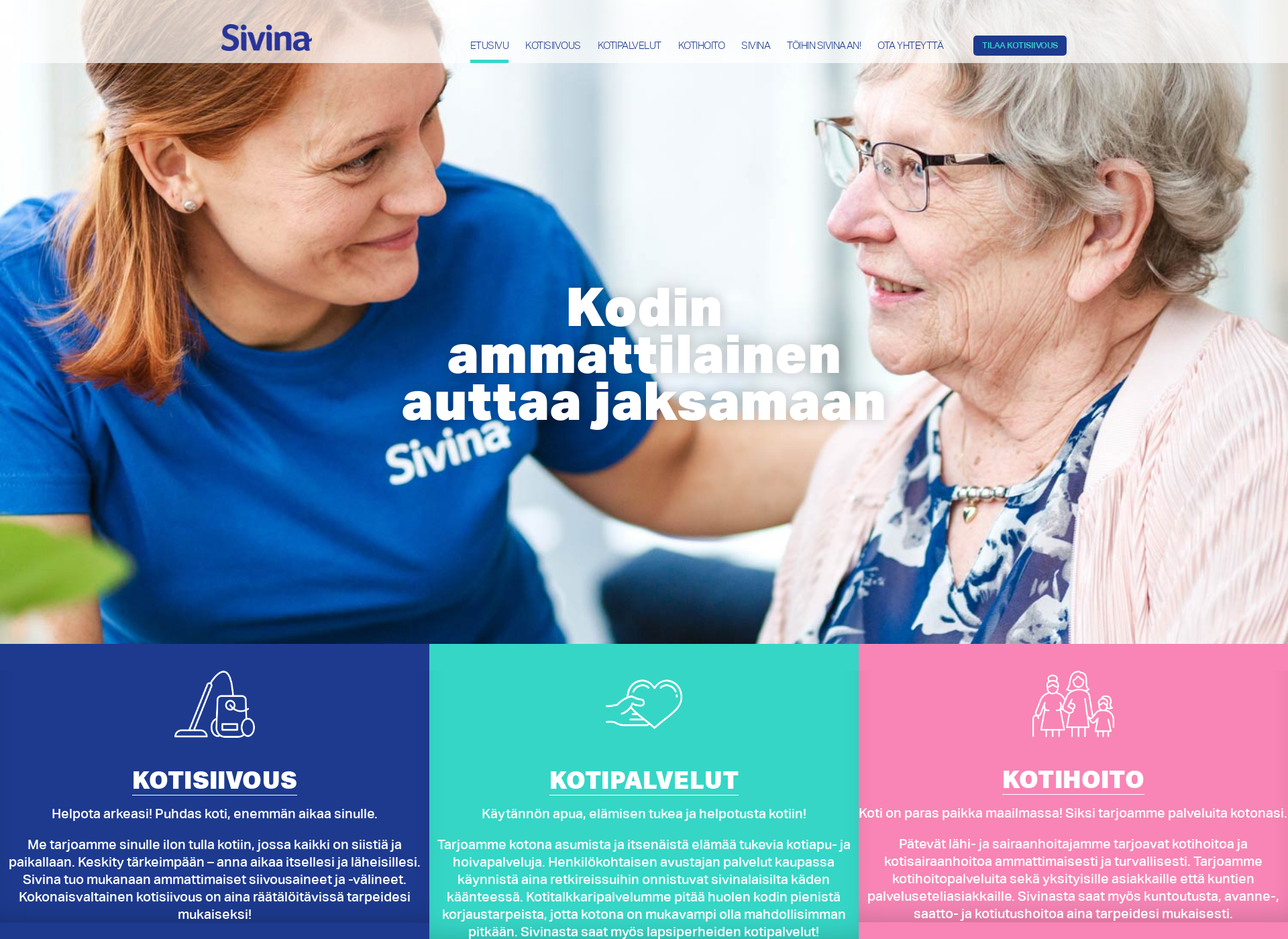 Skärmdump för sivina.fi