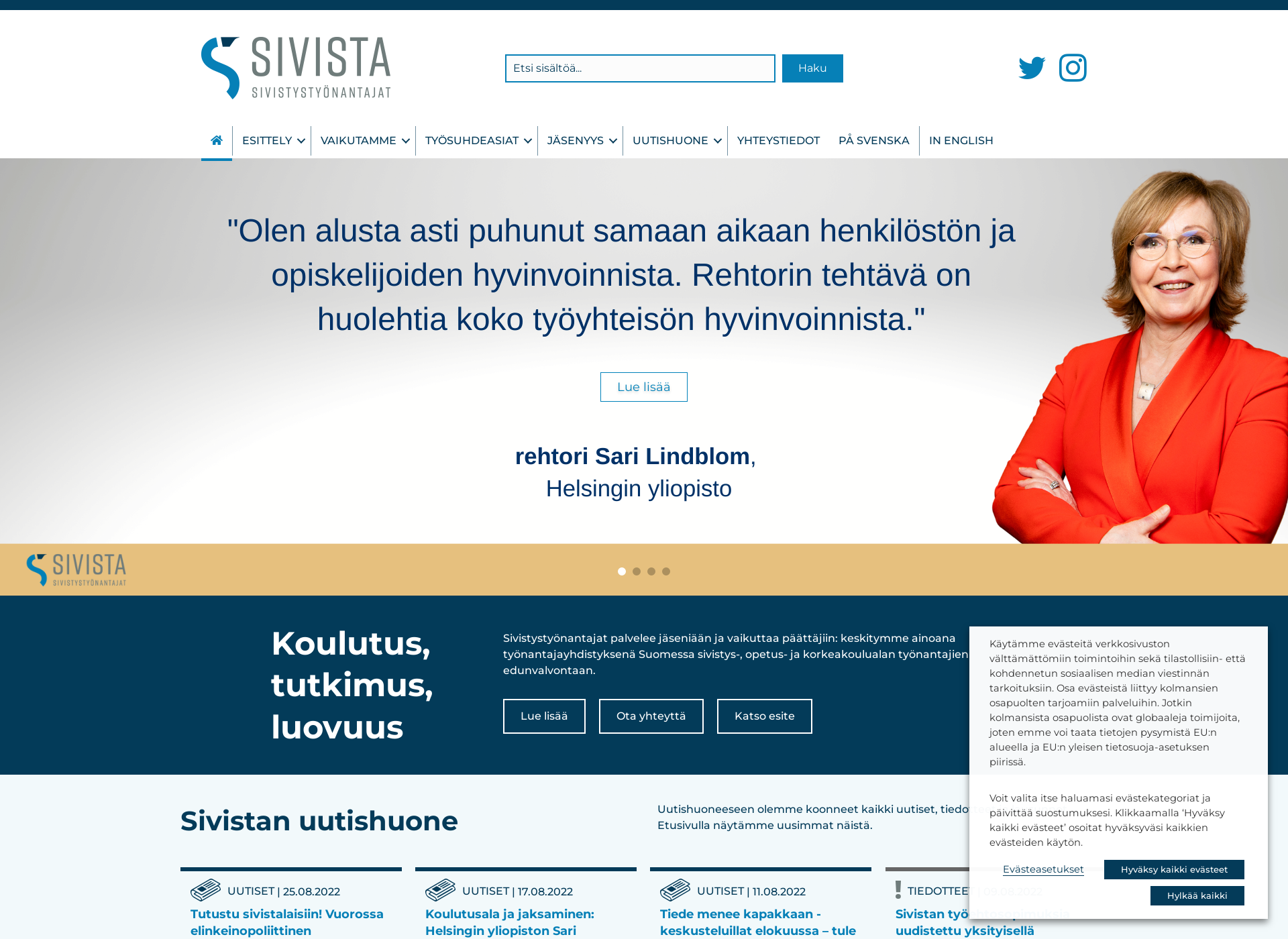 Screenshot for sivista.fi