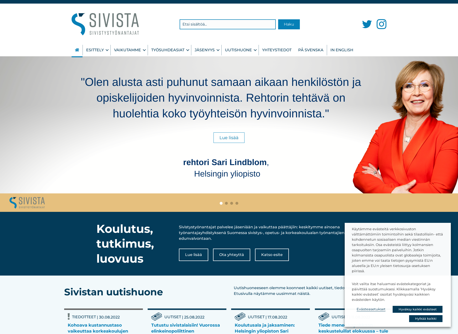 Näyttökuva sivistystyonantajat.fi