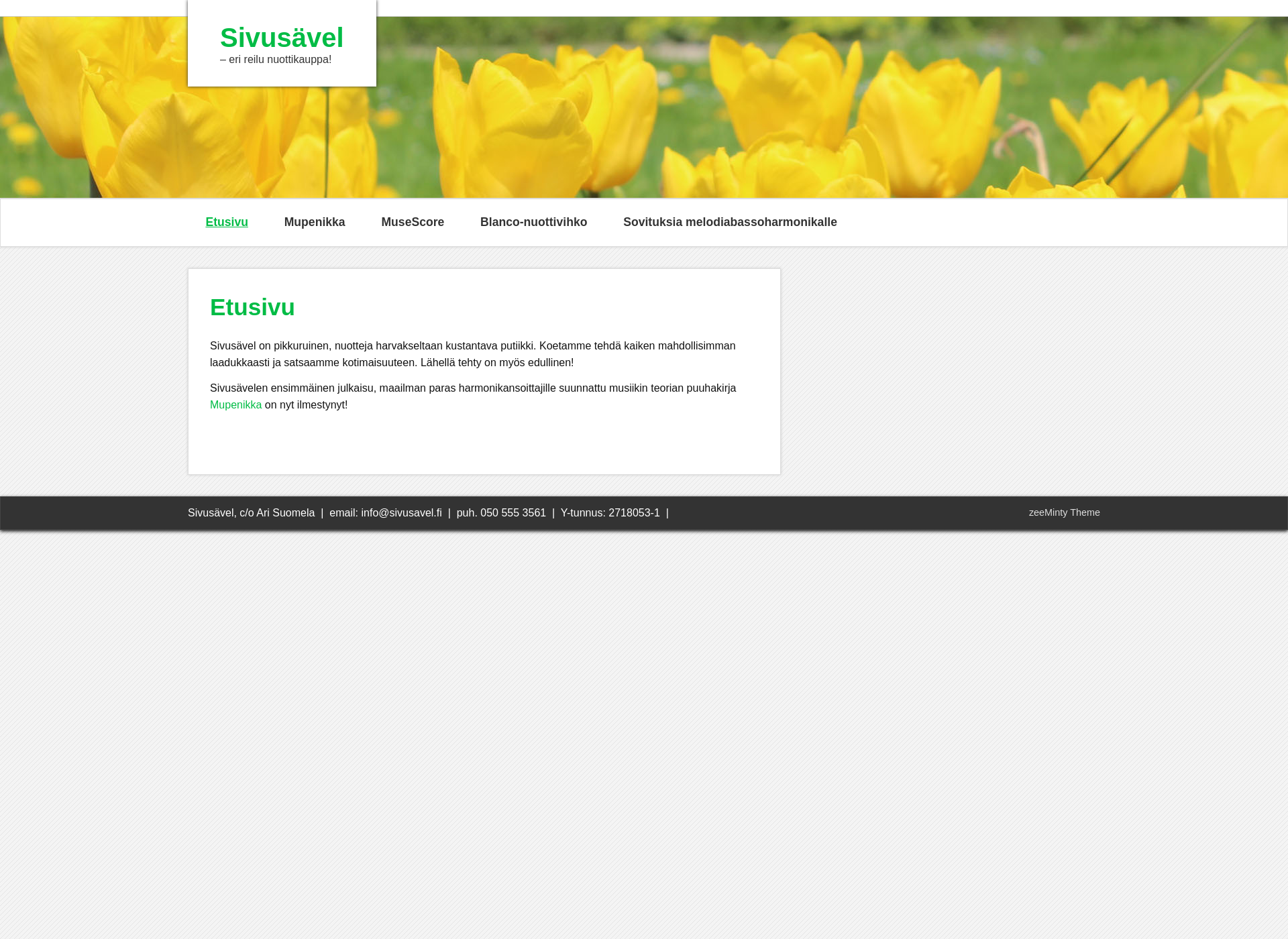 Skärmdump för sivusavel.fi