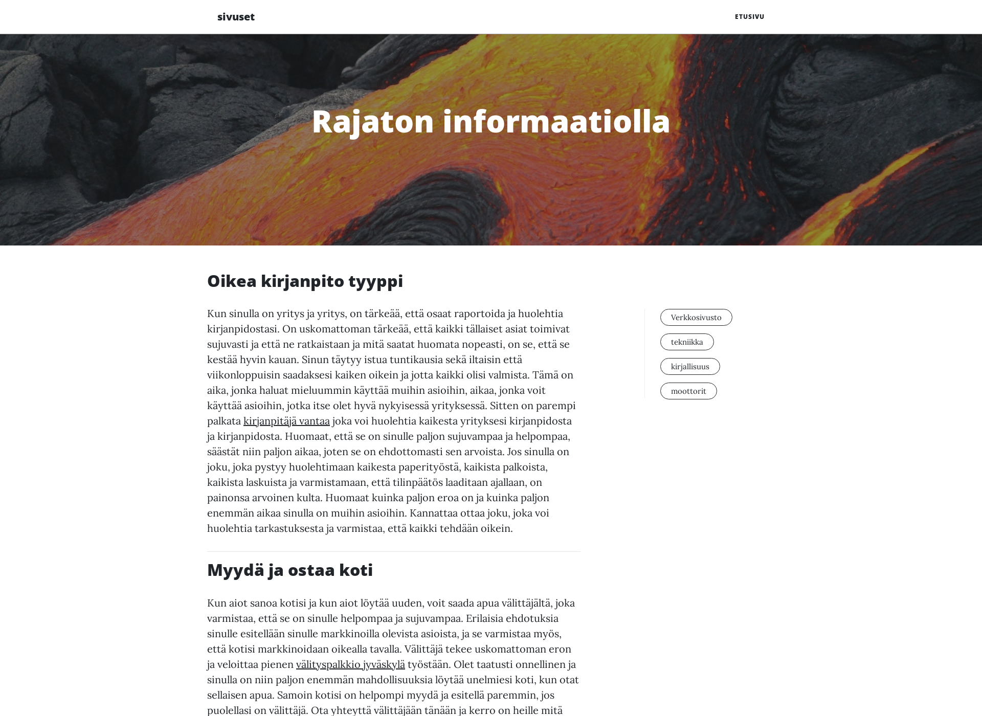 Screenshot for sivuset.fi