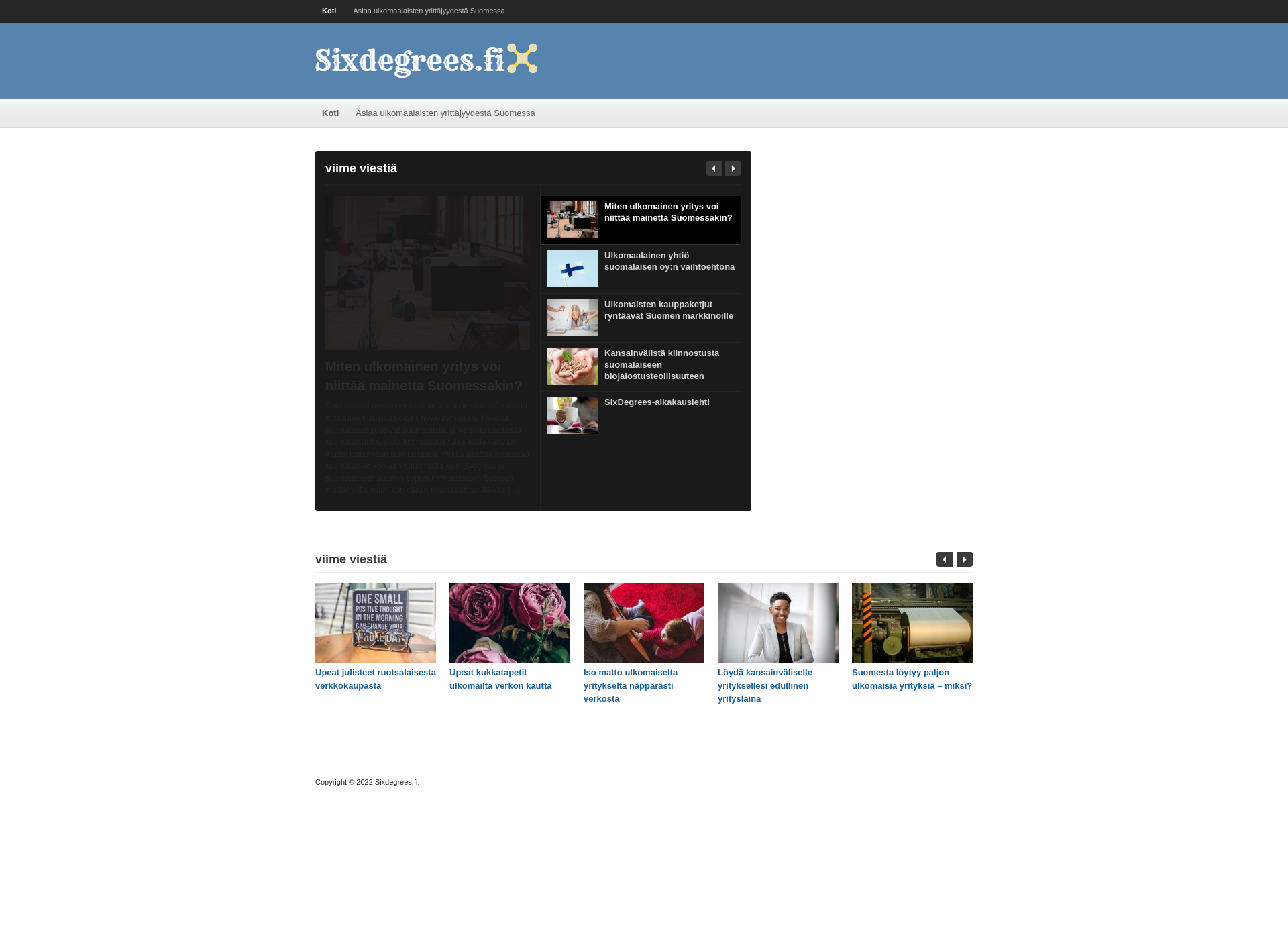 Screenshot for sixdegrees.fi