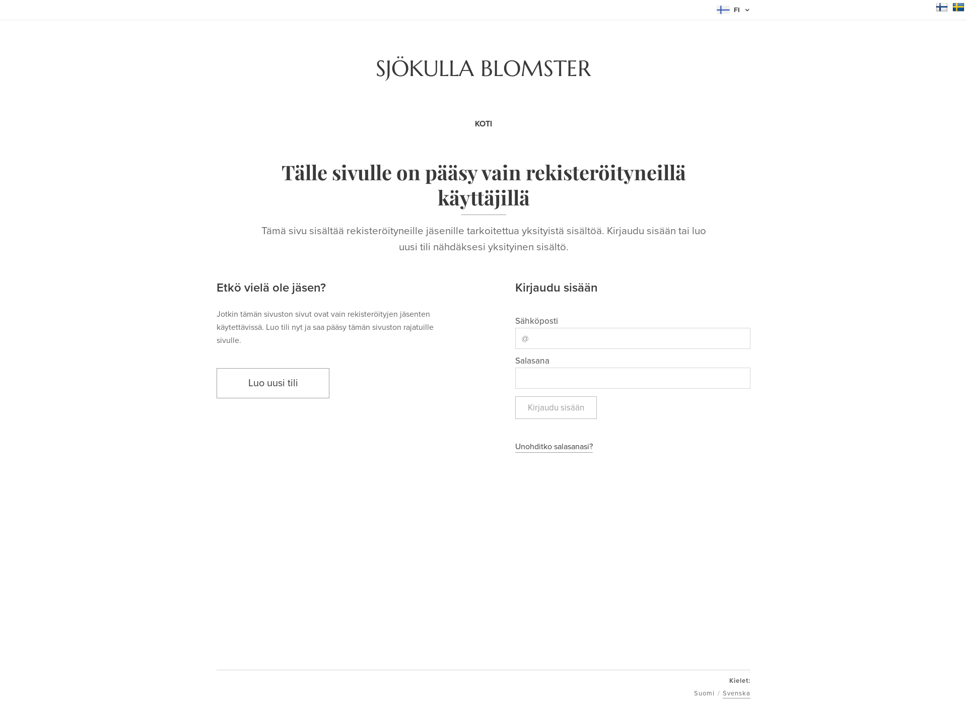 Screenshot for sjokullablomster.fi