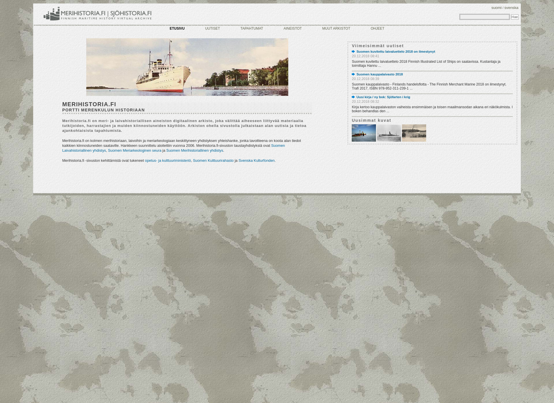 Screenshot for sjöhistoria.fi