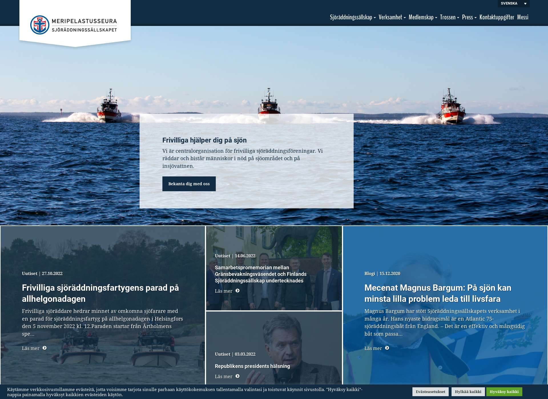 Screenshot for sjöräddningssällskapet.fi