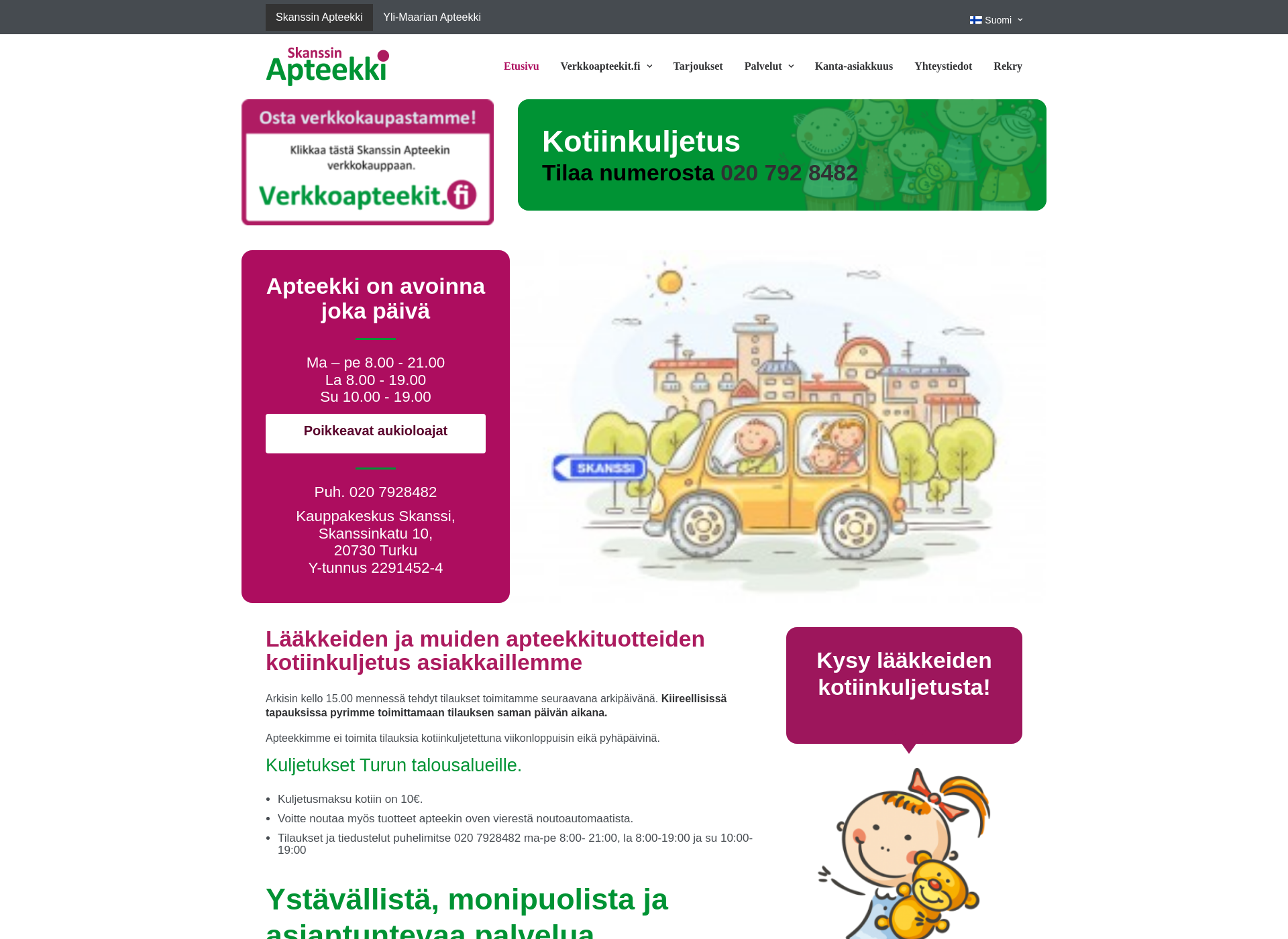 Skärmdump för skanssinapteekki.fi