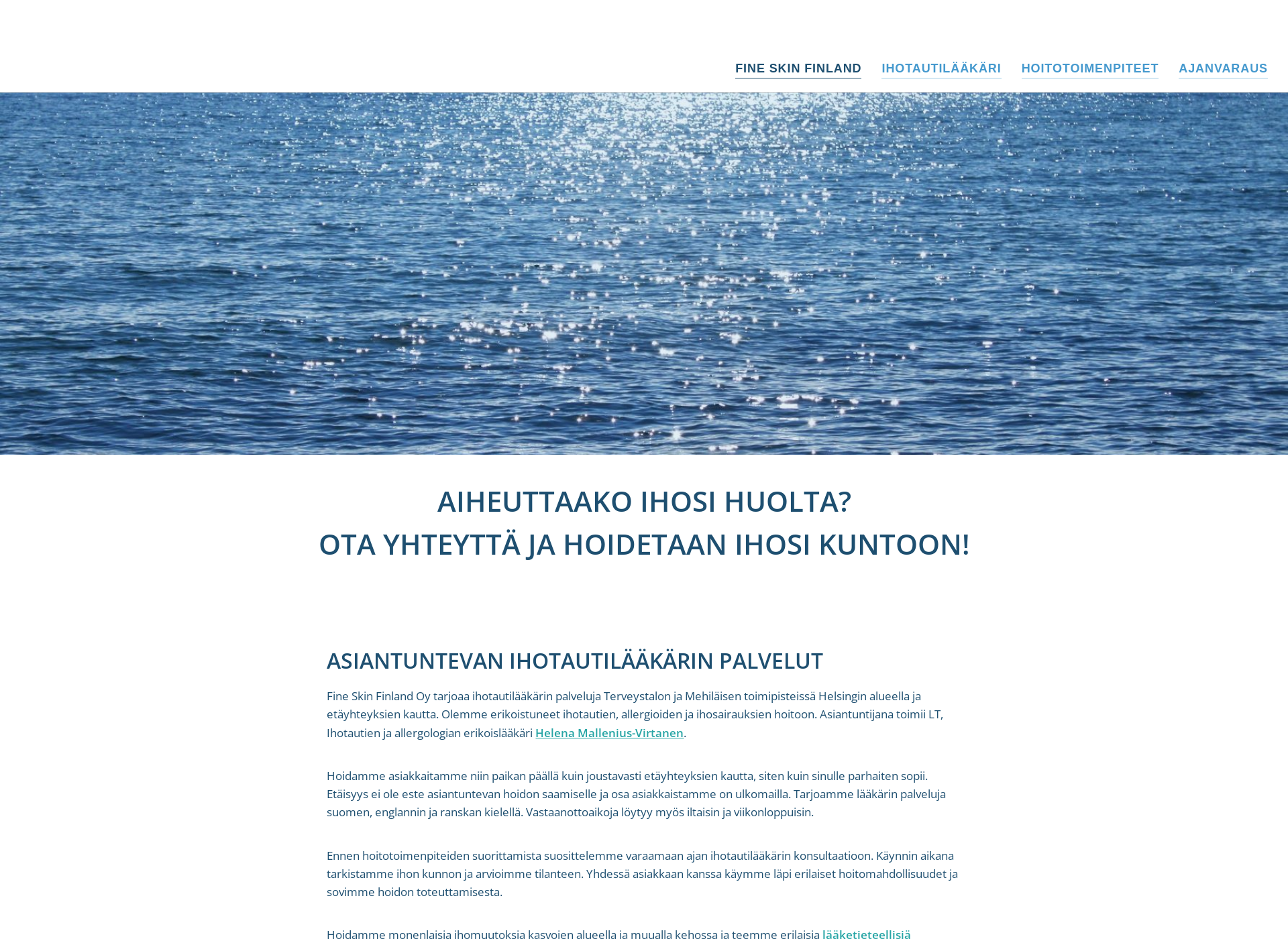 Skärmdump för skinfinland.fi
