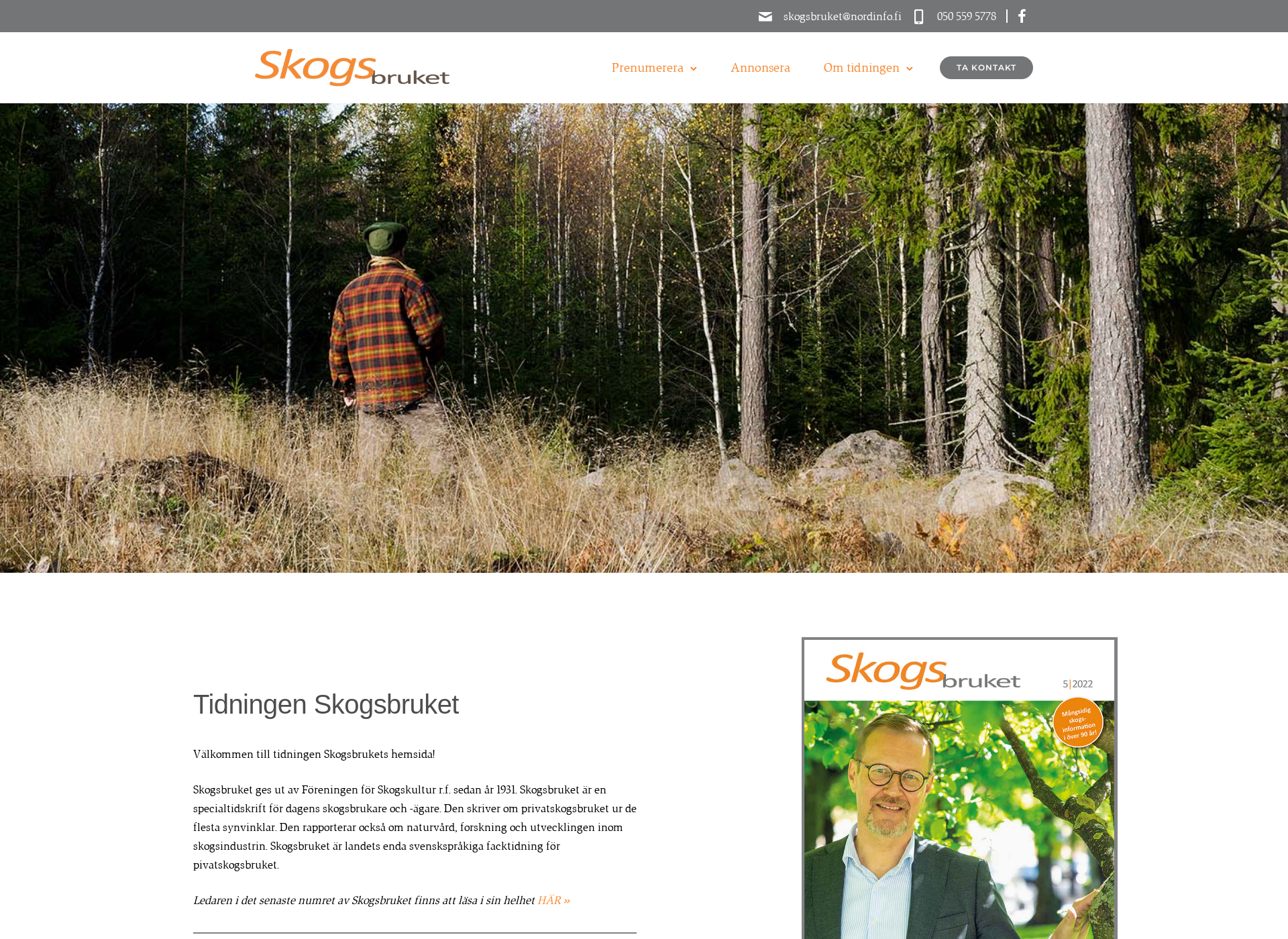 Skärmdump för skogsbruket.fi