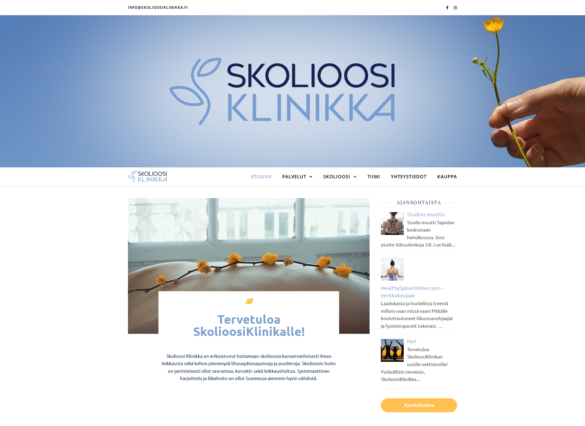 Skärmdump för skolioosiklinikka.fi