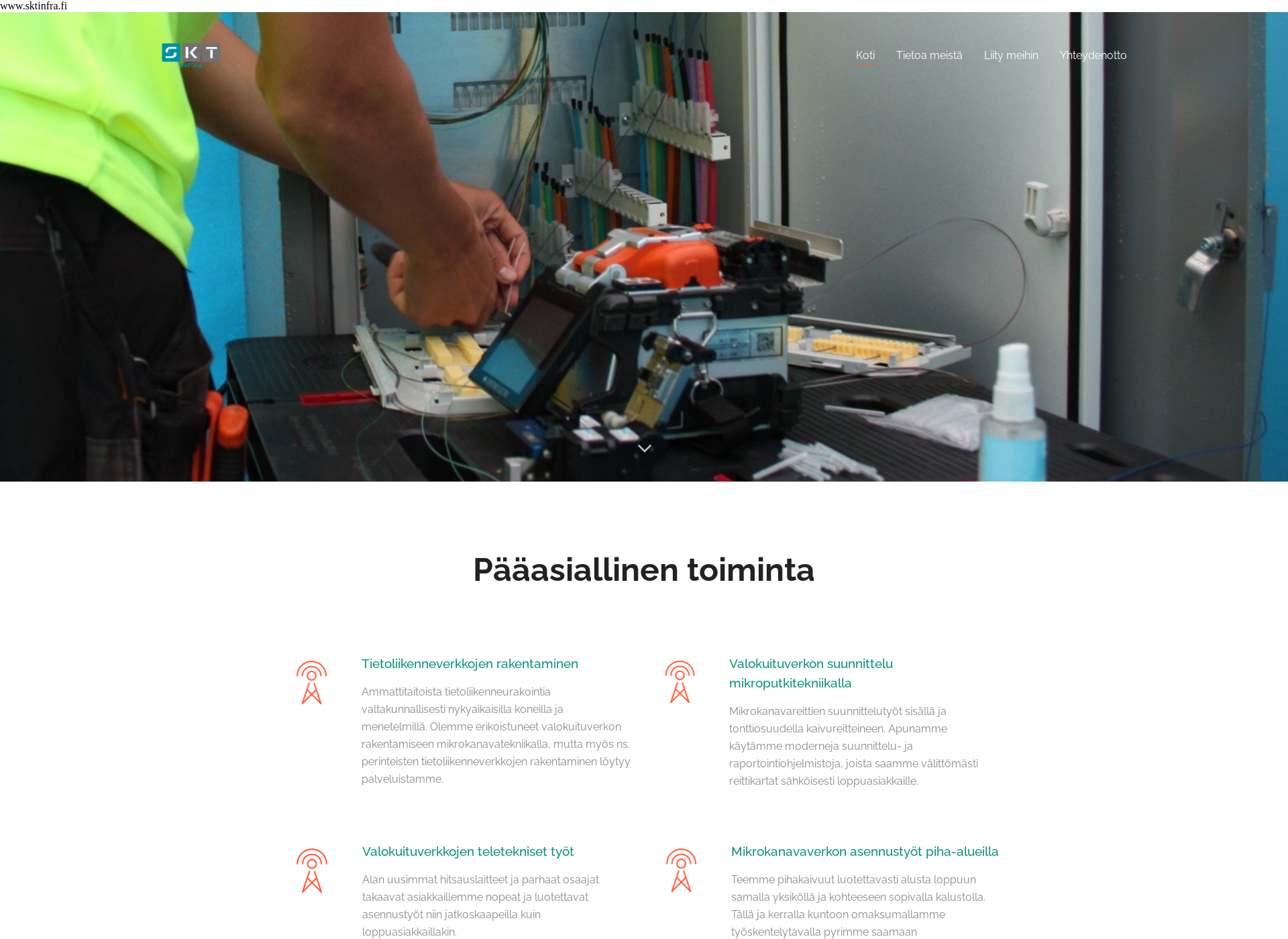 Screenshot for sktinfra.fi