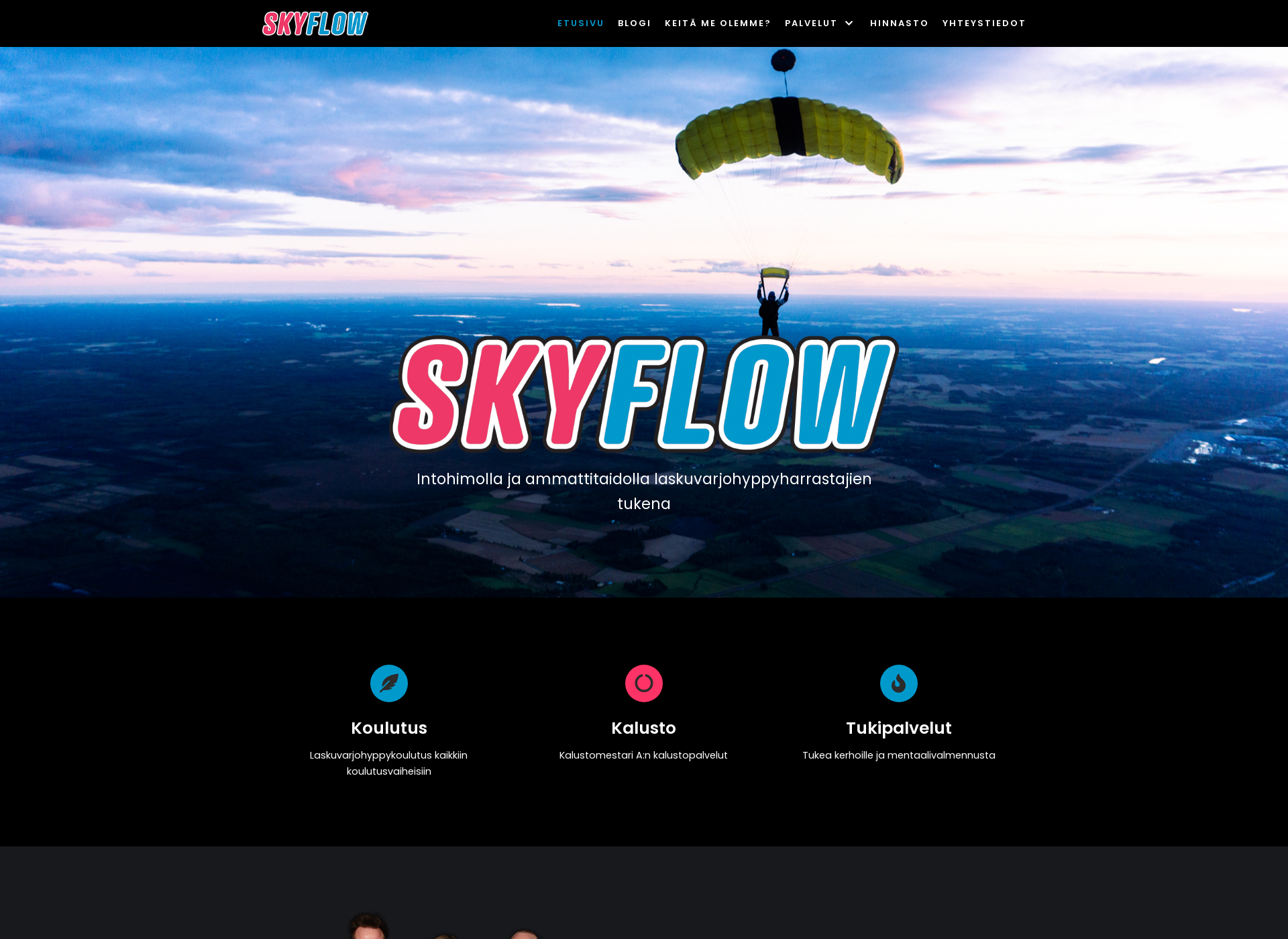 Skärmdump för skyflow.fi