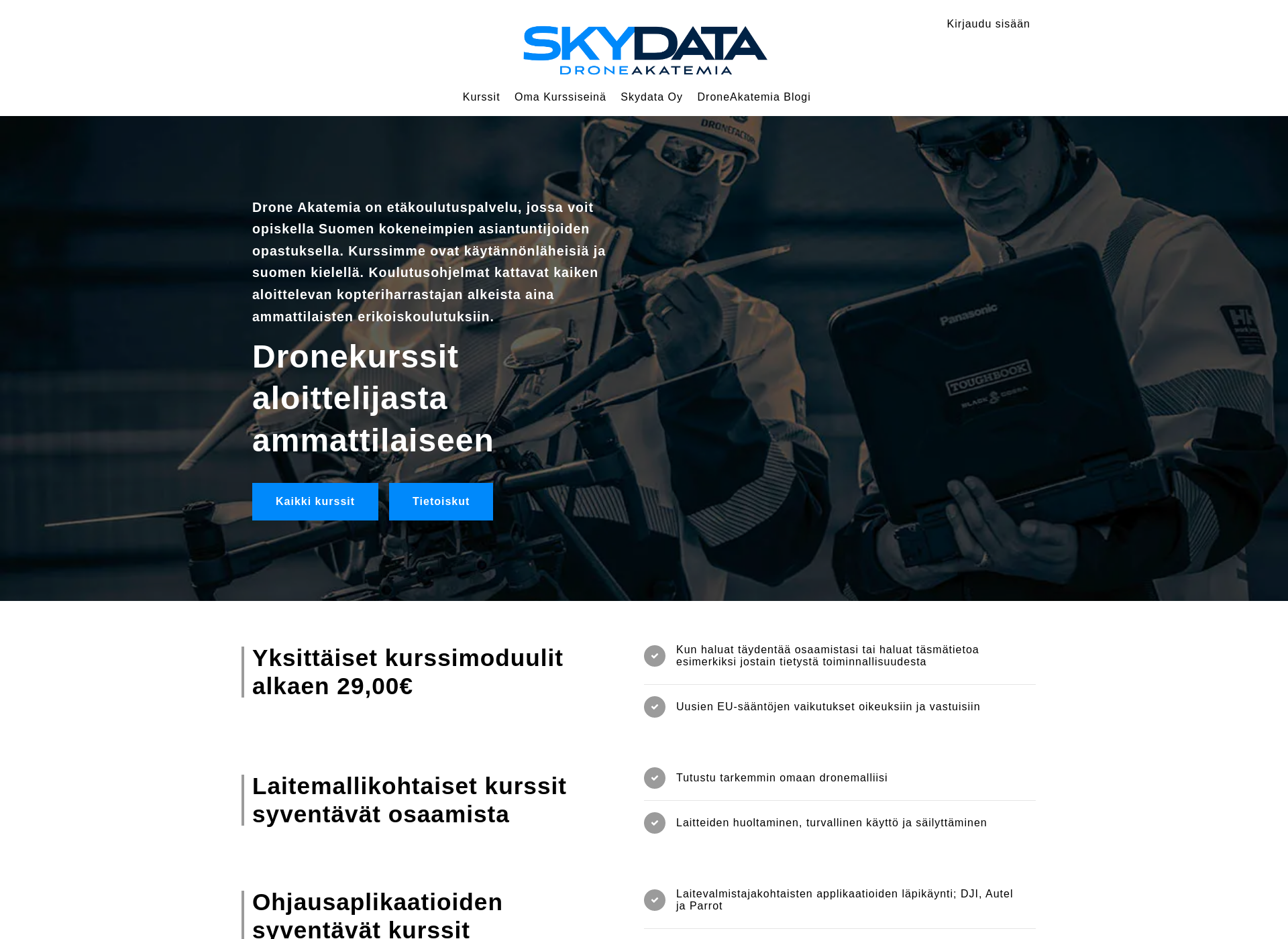 Skärmdump för skyportal.fi
