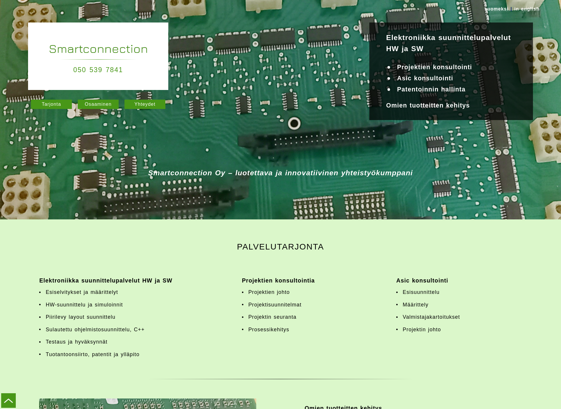 Skärmdump för smartconnection.fi