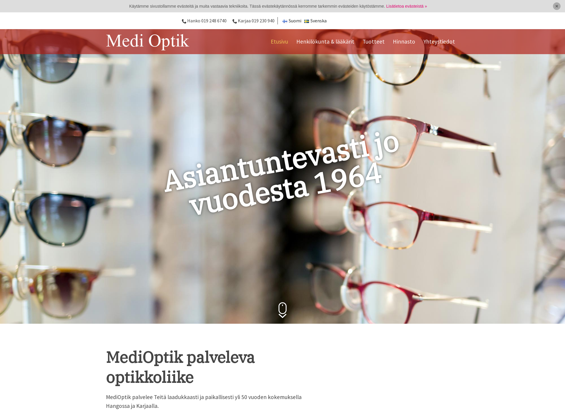 Skärmdump för smartoptik.fi