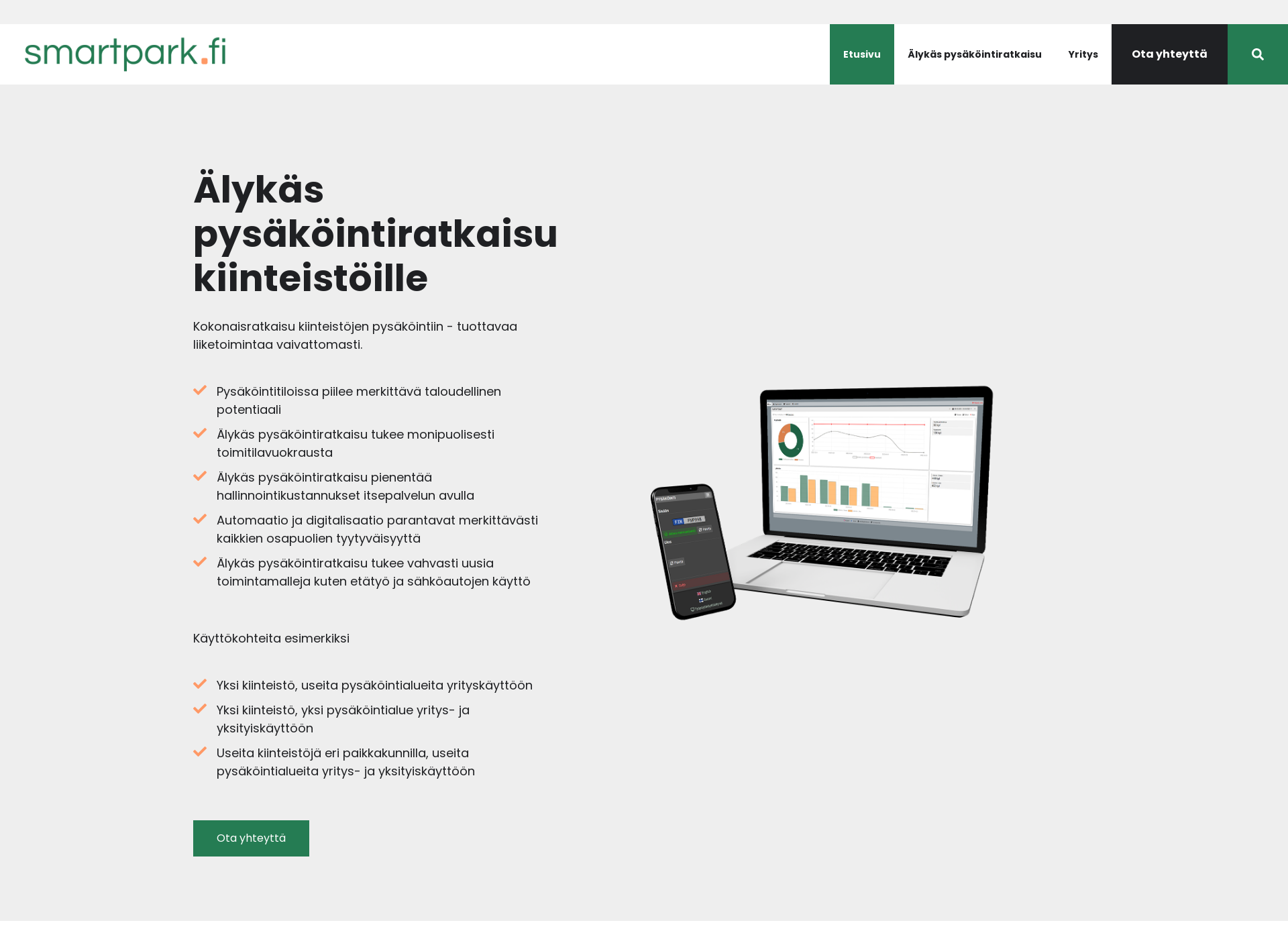 Skärmdump för smartpark.fi