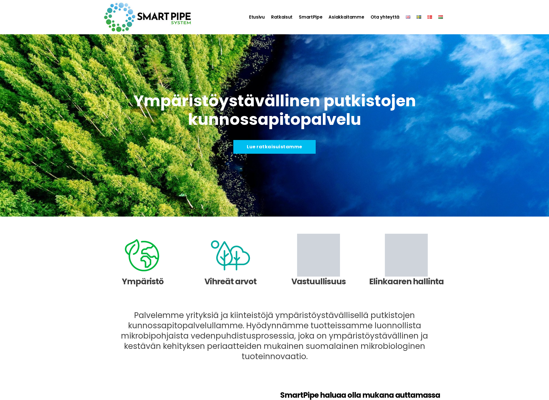 Skärmdump för smartpipe.fi